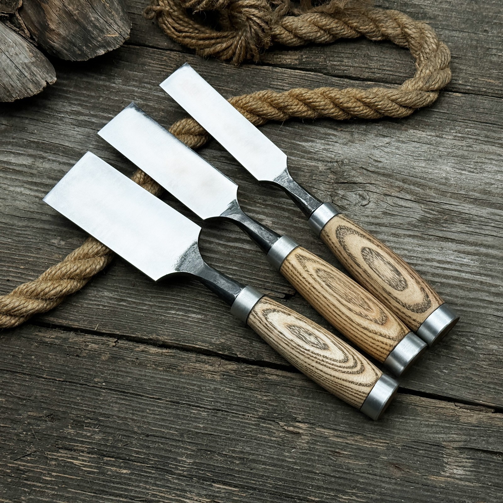 Timber Framing Chisels – Hand Forged Woodworking Chisel Set 3 pcs