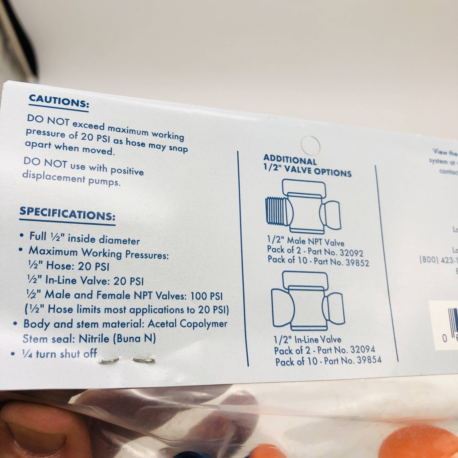 Loc-Line 32093 NPT Valve 1/2" Female Coolant Hose Component Acetal Copolymer 2pk