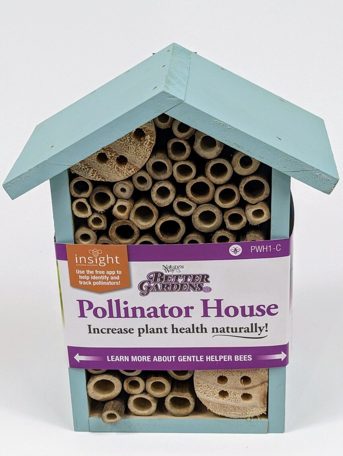 Lot of 6 Blue Nature’s Way Better Garden Pollinator Bug Mason Bee House Wooden