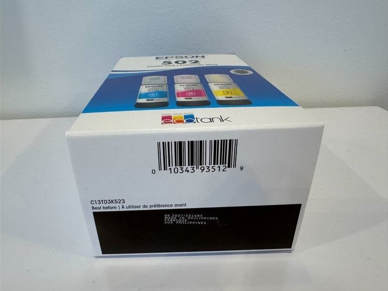 EPSON EcoTank Ink T502 Tri-Color Ink Cartridges (Cyan, Magenta, Yellow)
