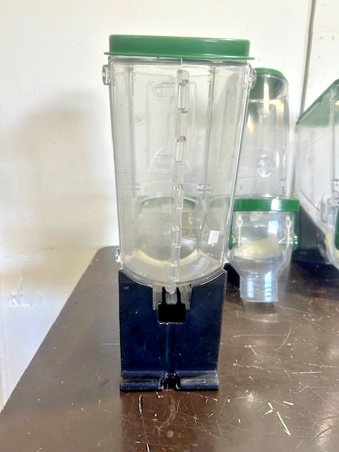 LOT OF 3 TRADE FIXTURES 618/624 COMMERCIAL BULK FOOD GRAVITY BIN DISPENSERS