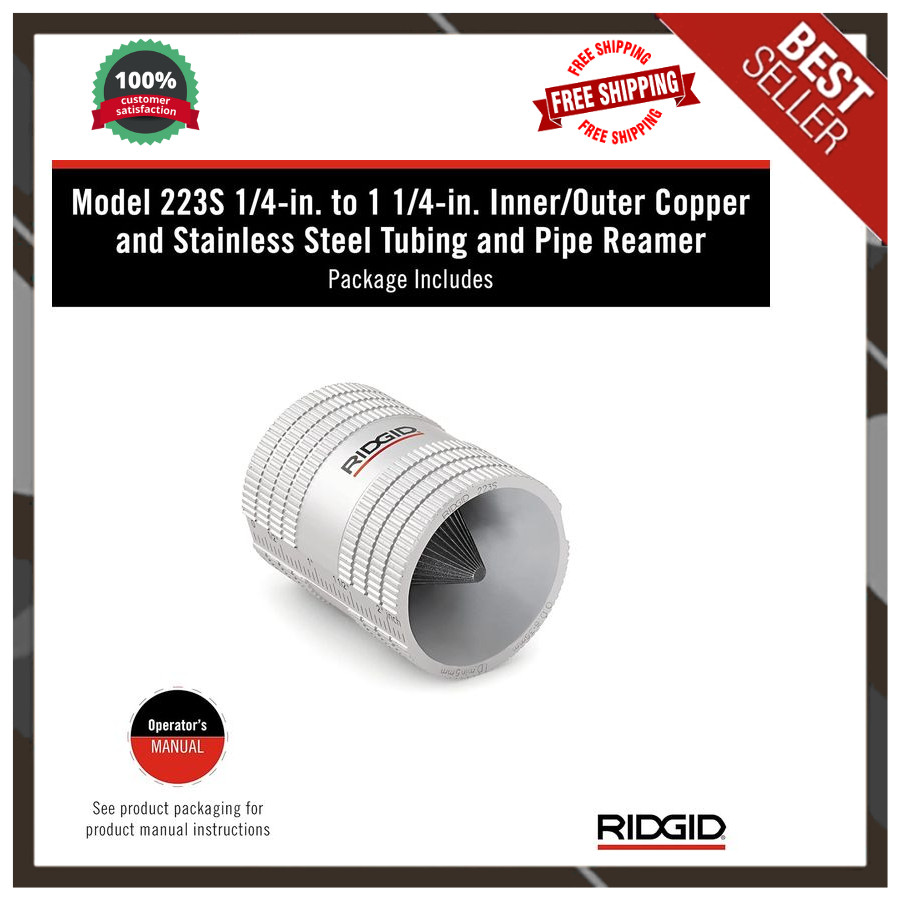 Model 223S Tubing Pipe Reamer 1/4" to 1-1/4" Inner Outer, Small