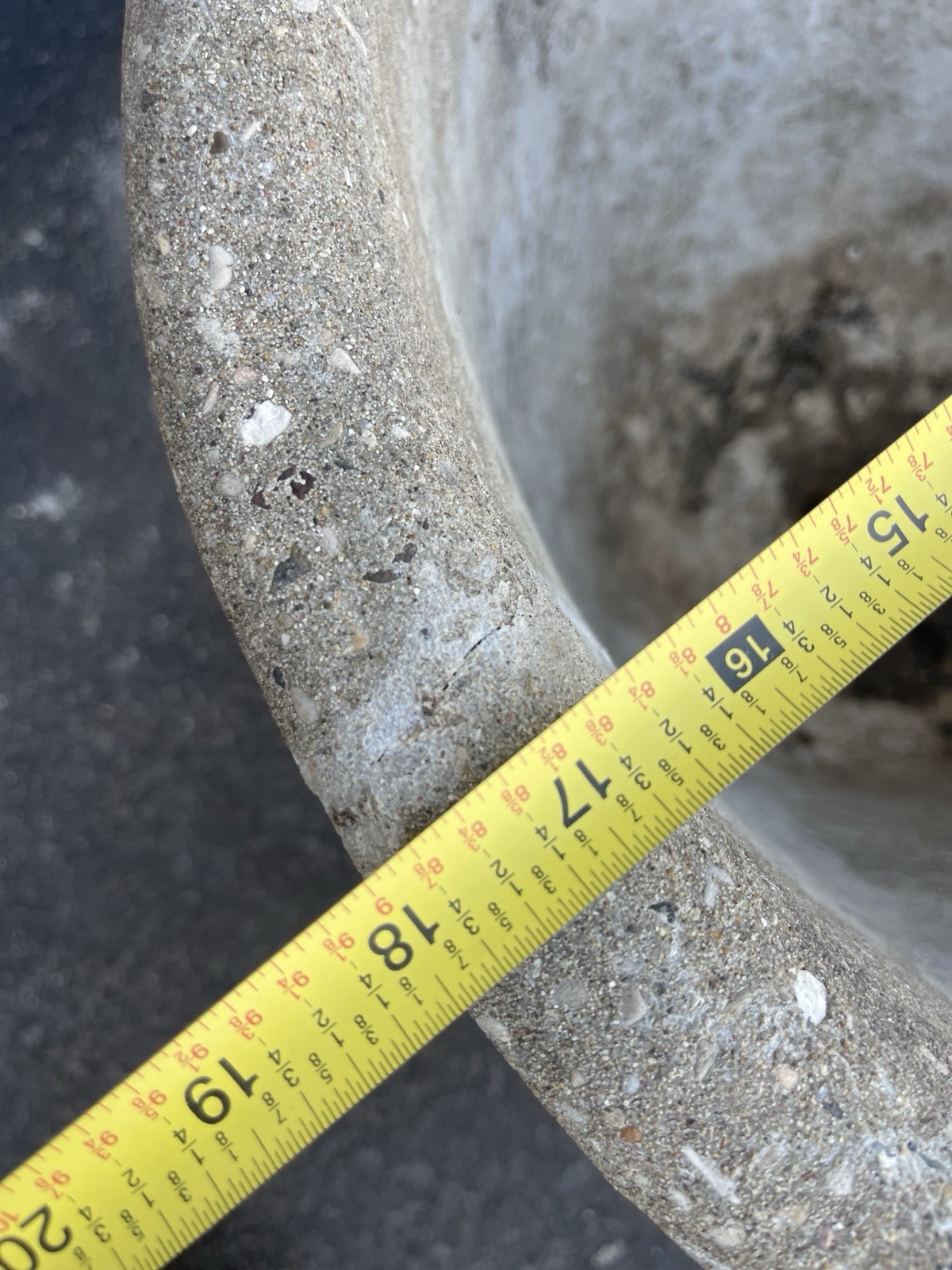 Antique Weathered Concrete Garden Urn Planter 18” Round 14” Tall Patina Cherub