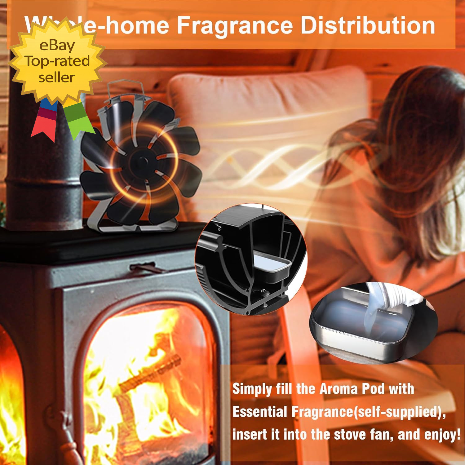 Wood Stove Fan Heat Powered Fireplace Fans Non Electric Heat Activated Thermal F
