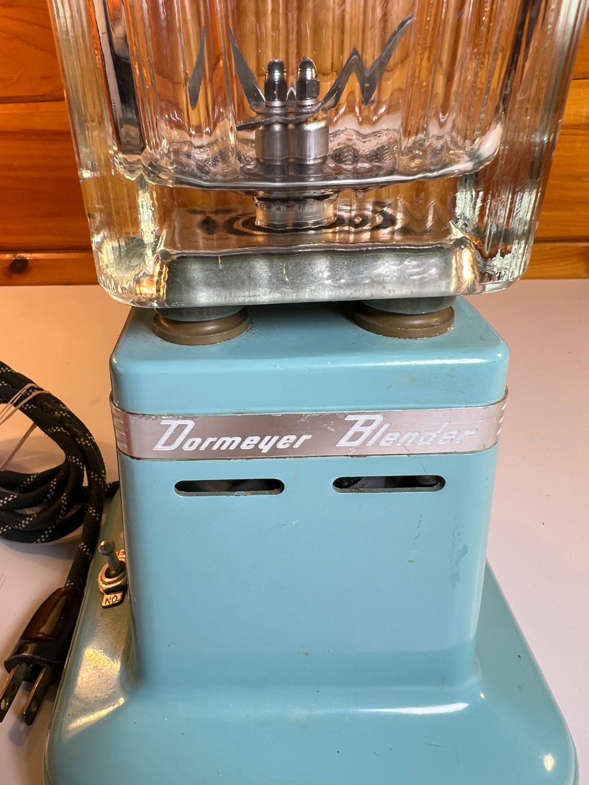 Vintage 1950s Dormeyer Model 5906 Turquoise Teal Blender Glass Chef Logo CHICAGO