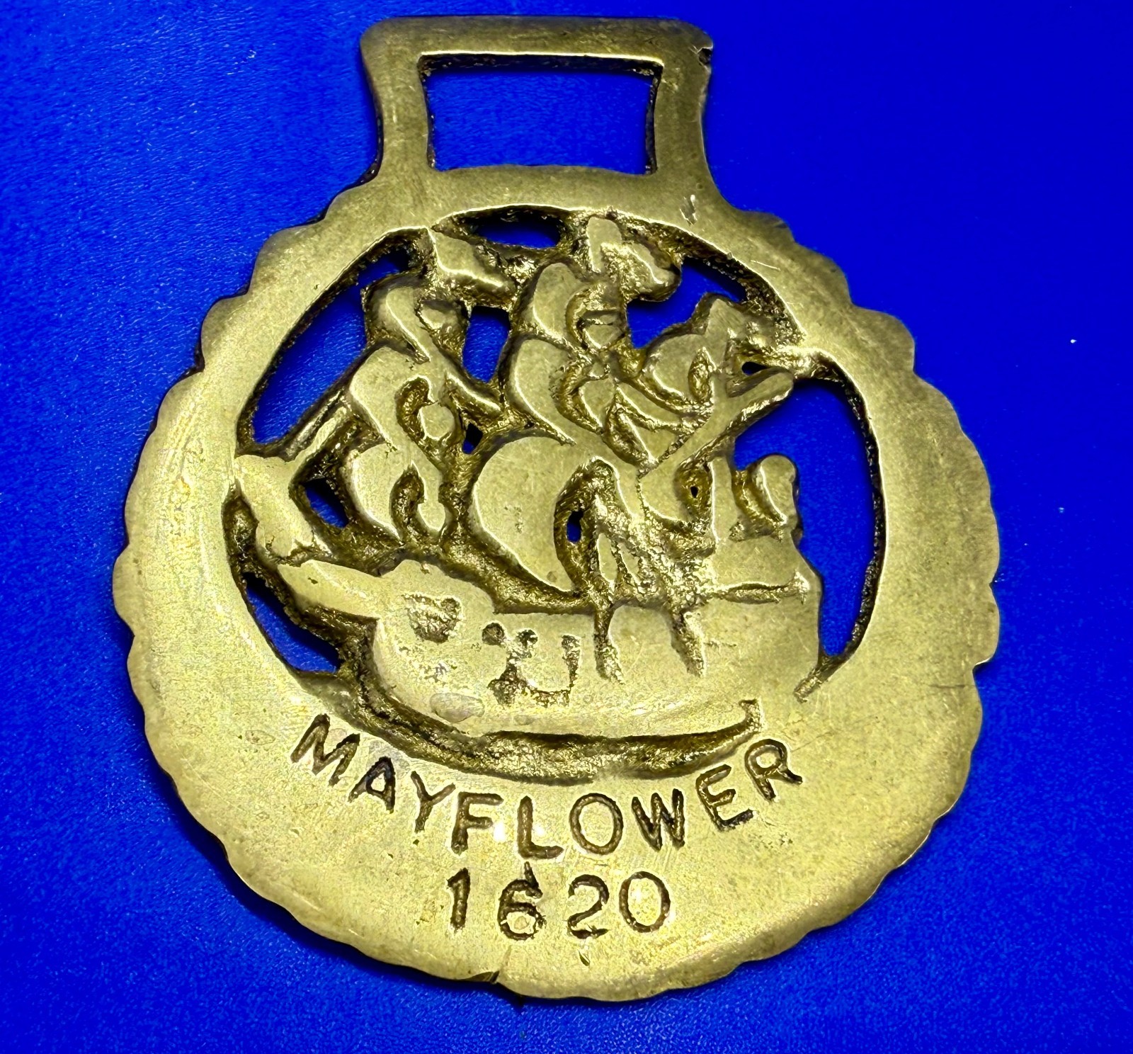 Mayflower Voyage of 1620 Sailing Ship Bridle Harness Horse Saddle Medallion