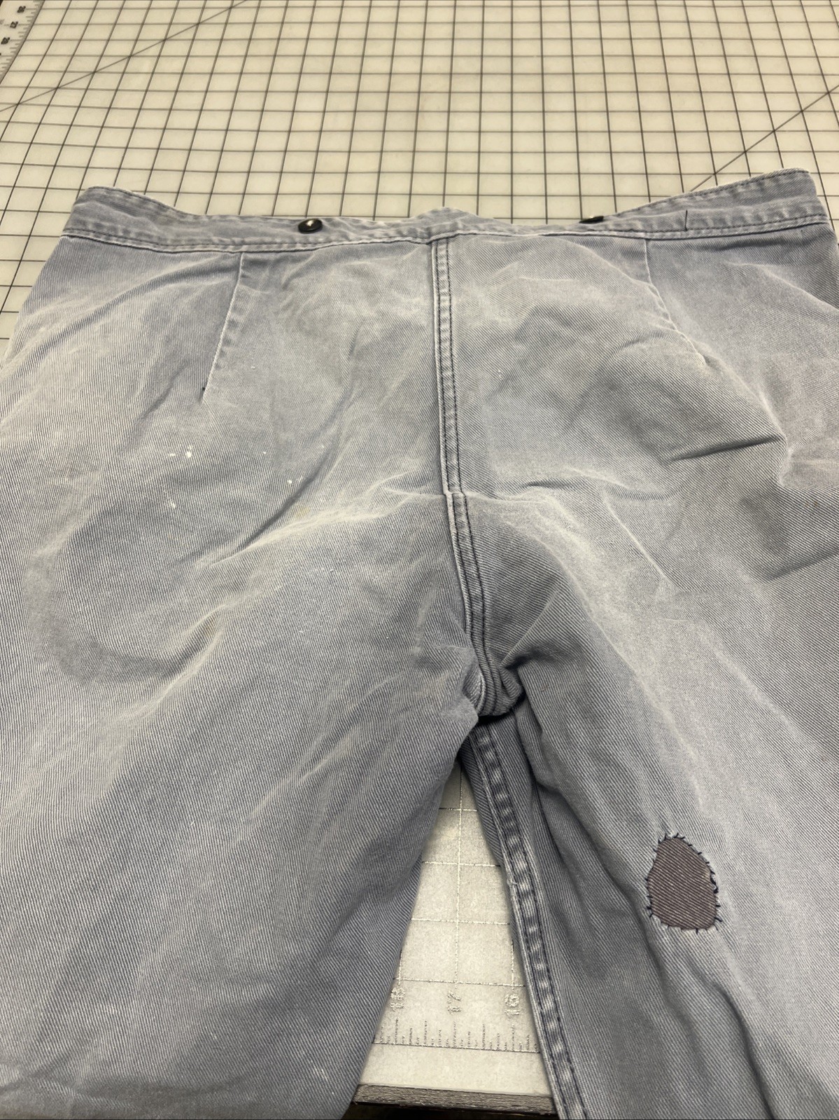 Repro 19th Century Men's 'Veteran' Condition Denim Fall-Front Trousers, SZ 42"