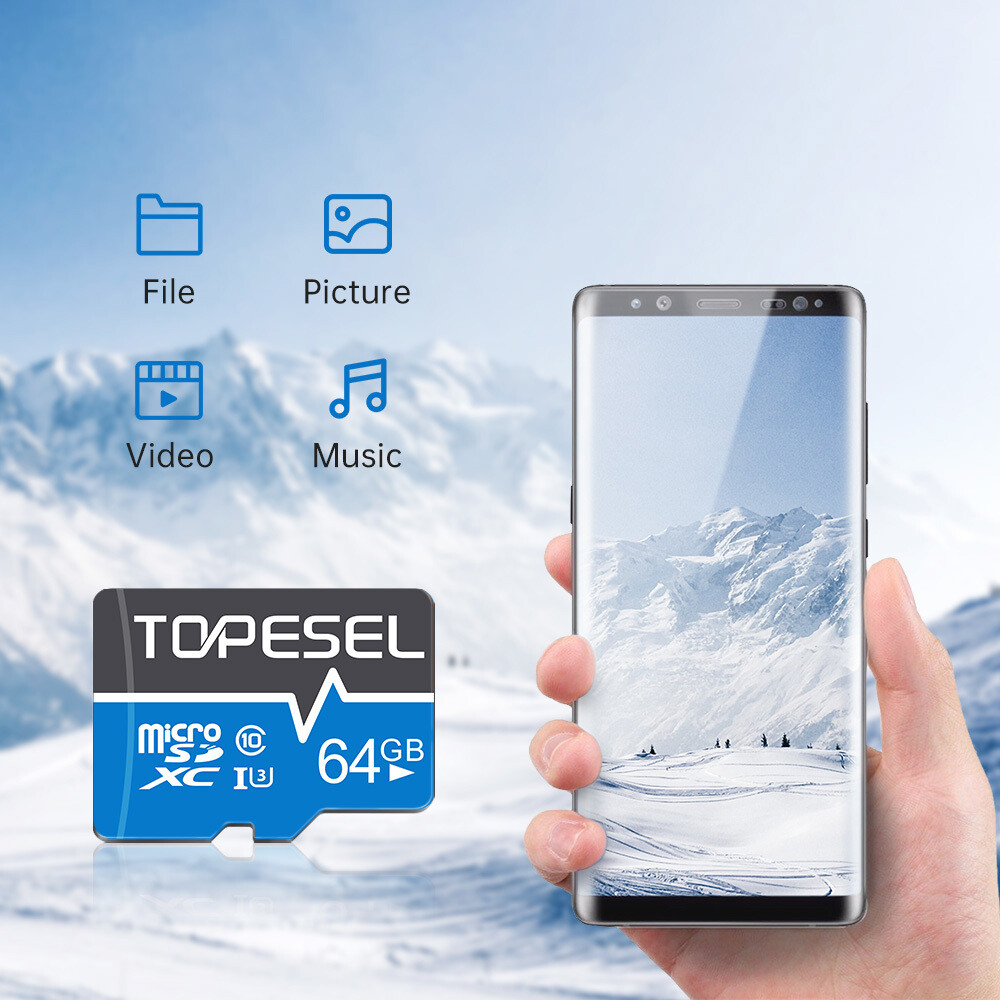Topesel Ultra Micro SD Card C10 16GB 32GB 64GB 128GB 256GB Wholesale 1/2/5/10pcs