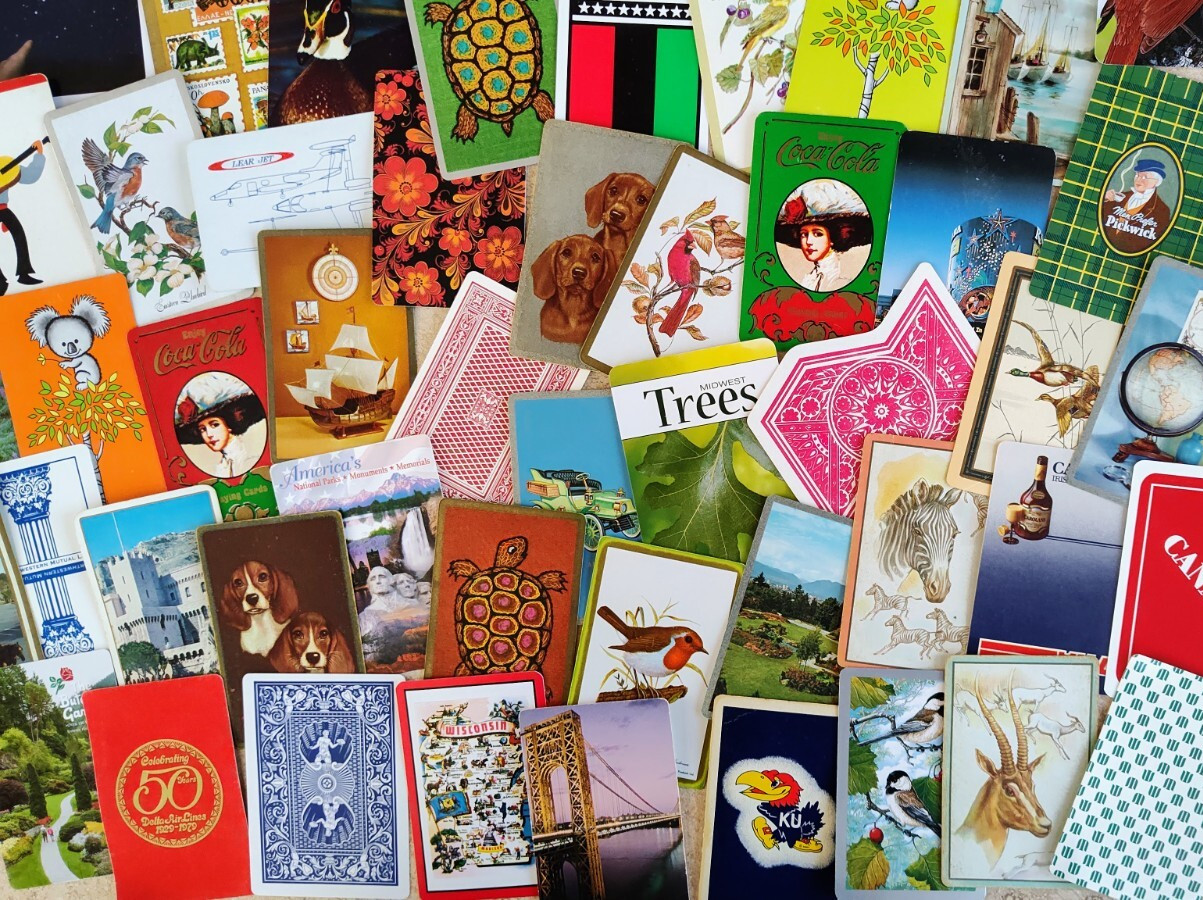Random Lot of 50 Vintage to Modern Playing Cards for Junk Journaling