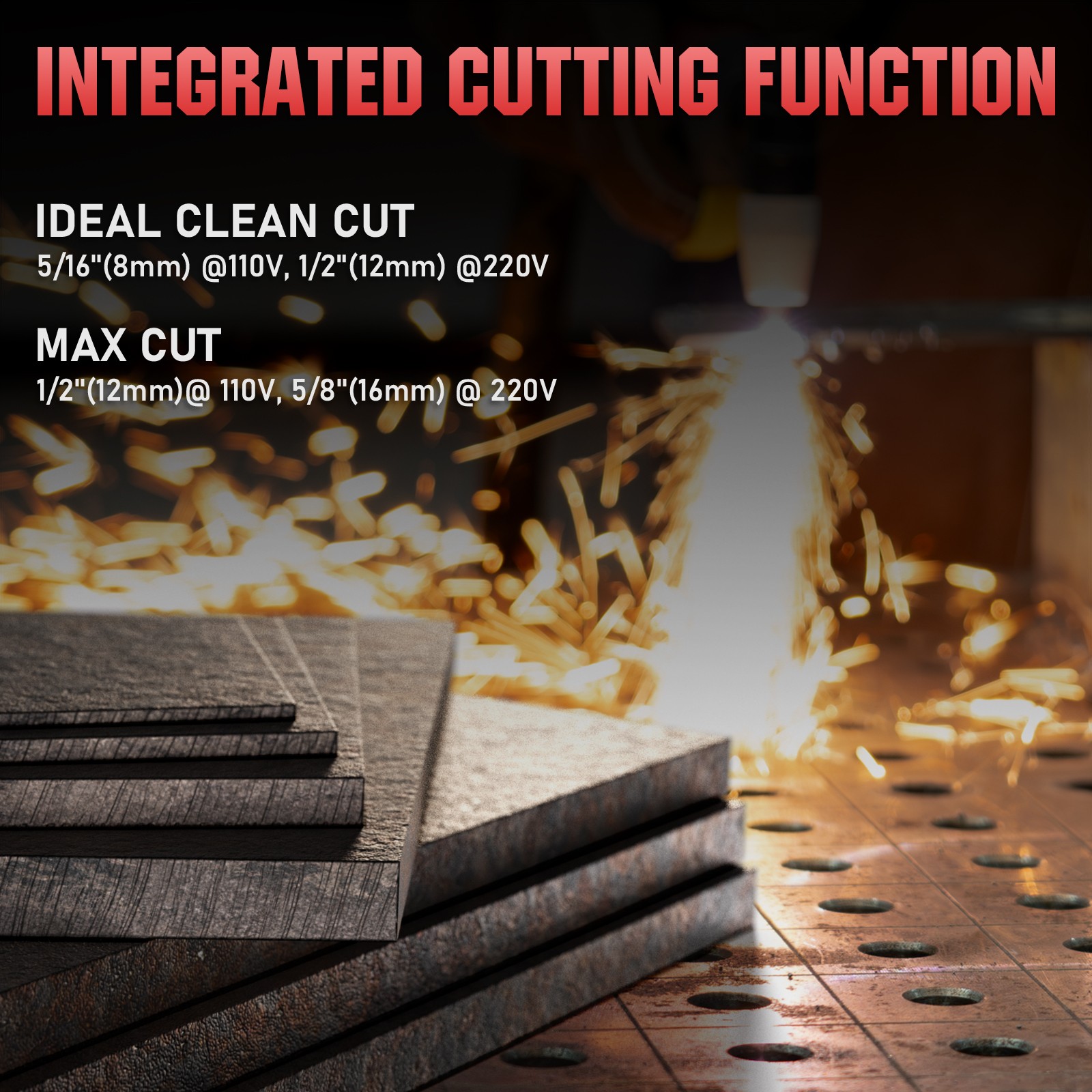 6-in-1 MIG Welder & Plasma Cutter, 200A MIG/TIG/Stick, 50A CUT, 110/220V