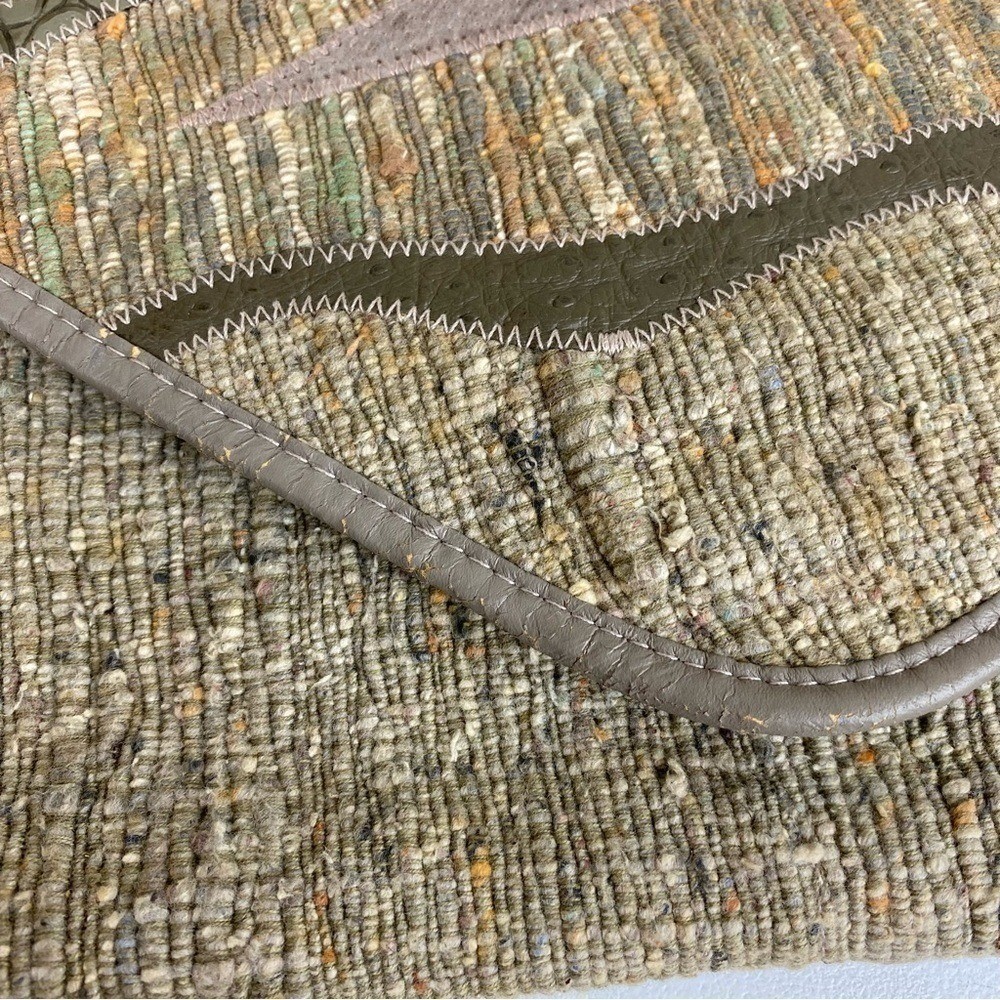 Vintage 80s Bagland Faux Leather Tapestry Patchwork Large Clutch Purse Wristlet