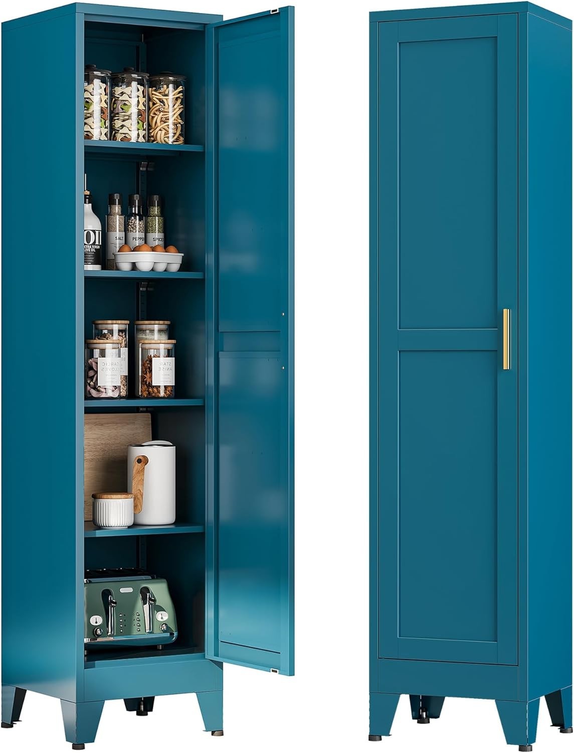 Cofar 67" Metal Utility Cabinet Filing Pantry Cabinet with Adjustable Shelves