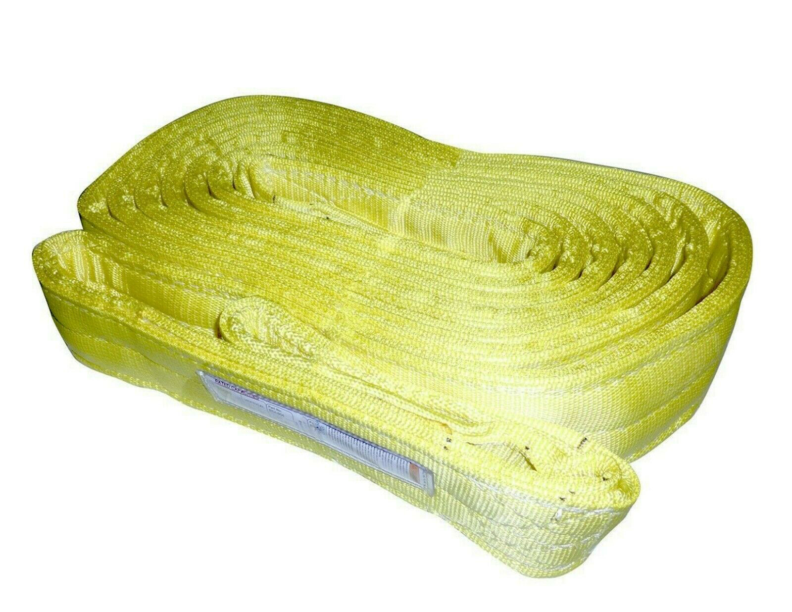 4" x 20' Nylon Web Lifting Sling Eye & Eye 4-ply Heavy Duty Tow Crane Recovery