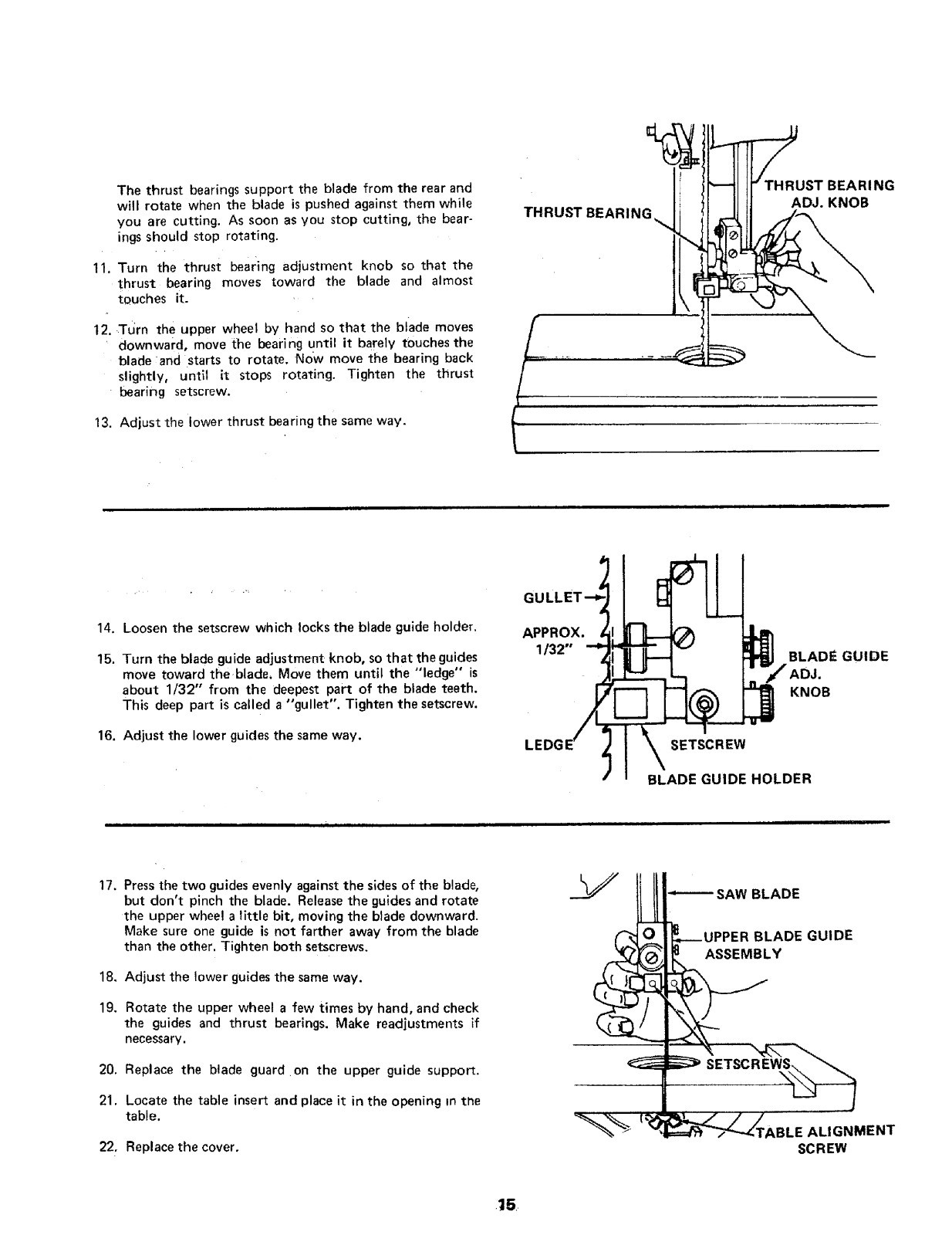 Sears Craftsman 12" Bandsaw 113.24350 Operating & Parts List Manual *1118