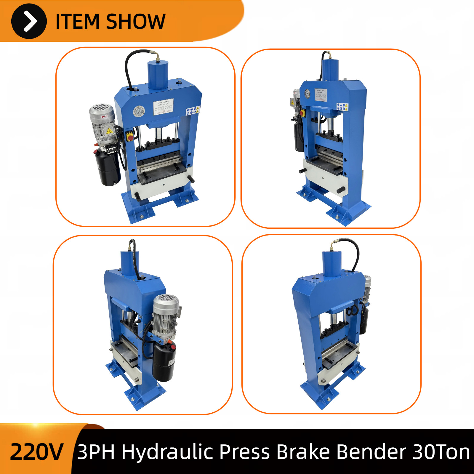 Industrial Hydraulic Press Machine Single-Column Gantry Frame 220V 3-Phase 30T
