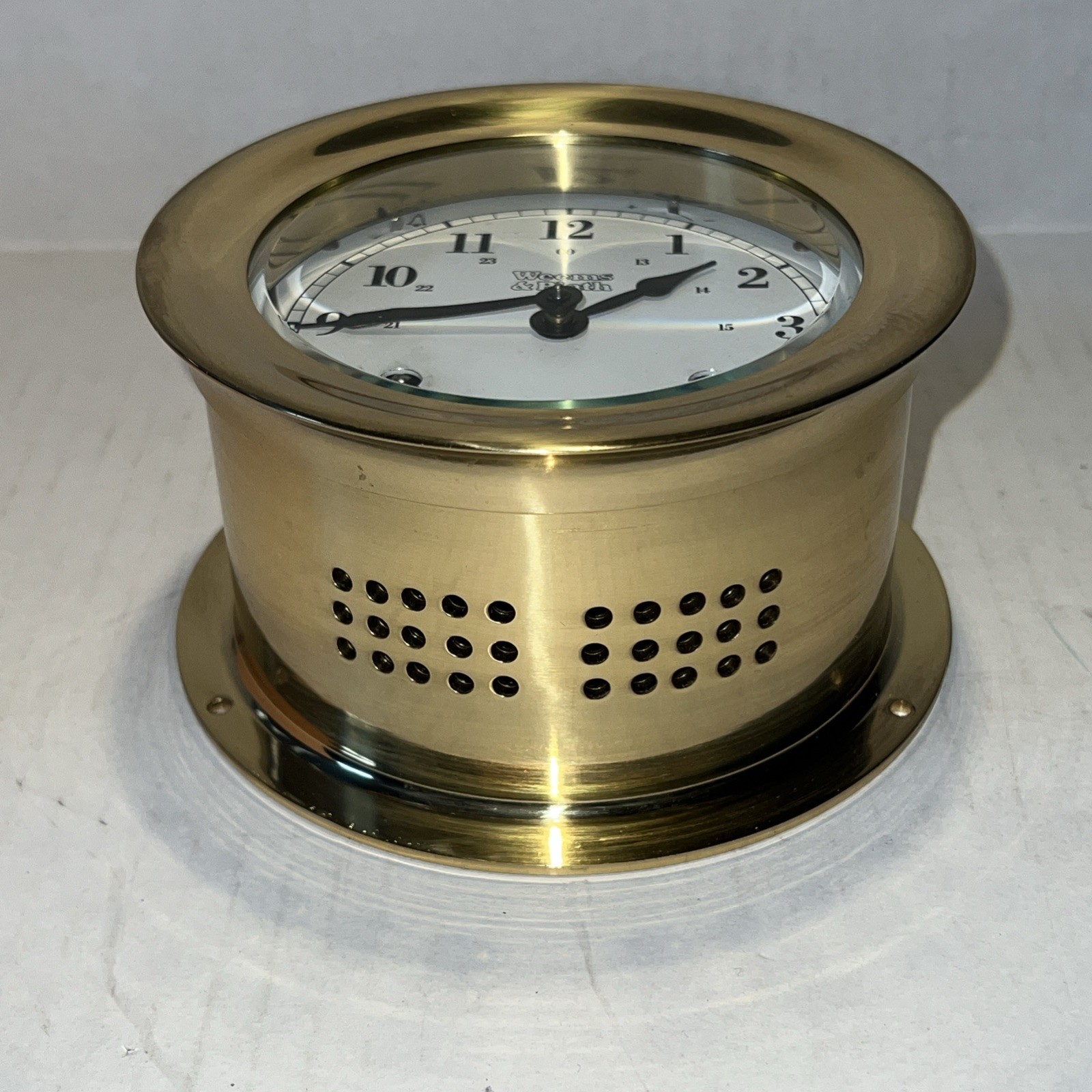 Weems & Plath Atlantis 8-Day Ships Bell Clock 200200 Brass 2002 + Box/Papers/Key