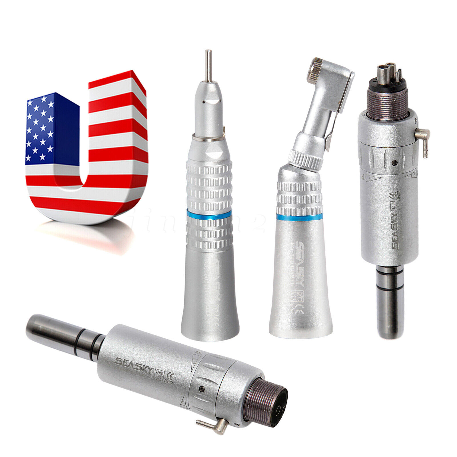 Dental Low Slow Speed Handpiece E-type Contra Angle Micro Air Motor 2/4 Hole 1:1