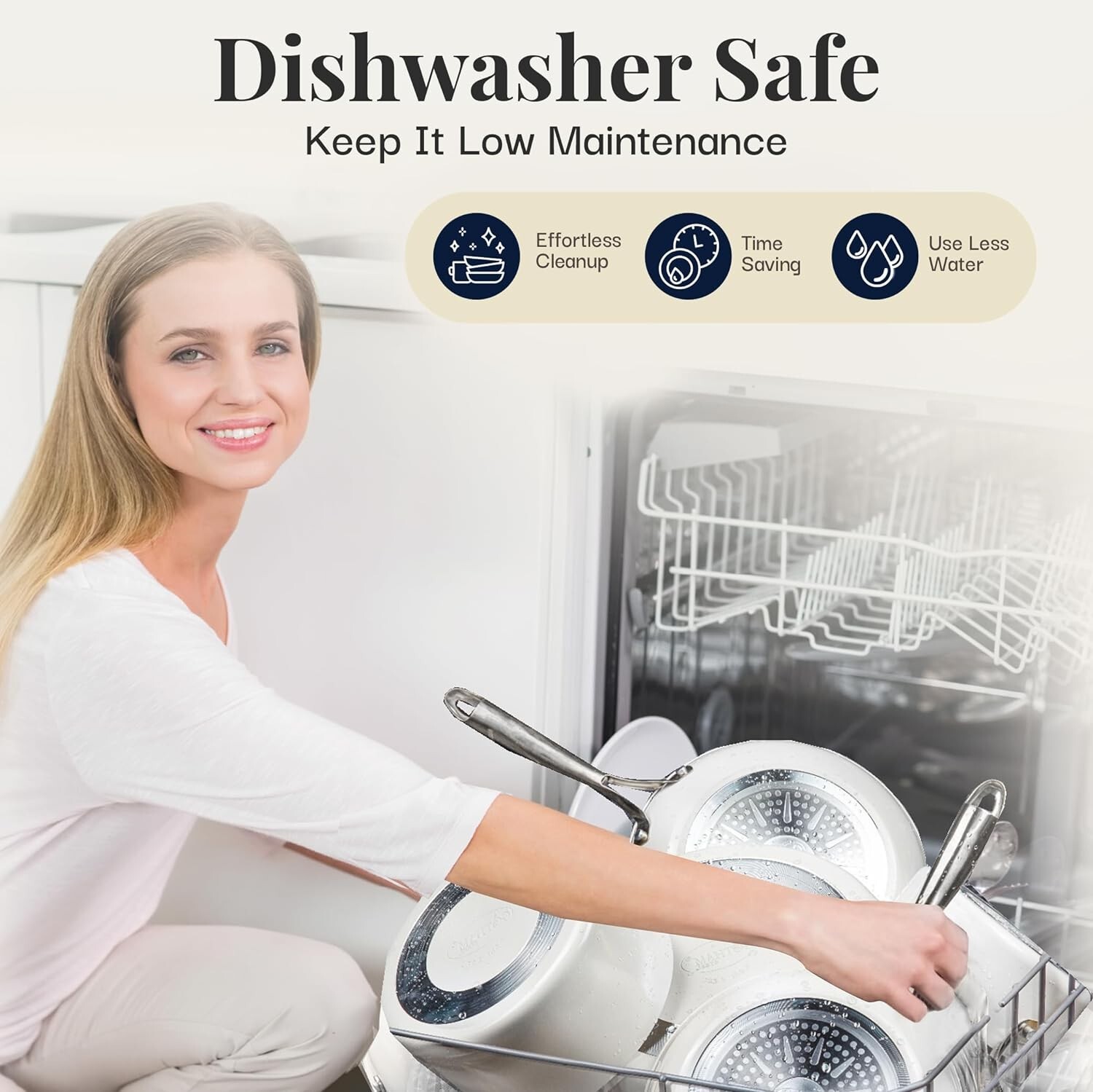 Gotham Steel Hammered Cream 14'' Ultra Ceramic Nonstick Fry Pan with Lid