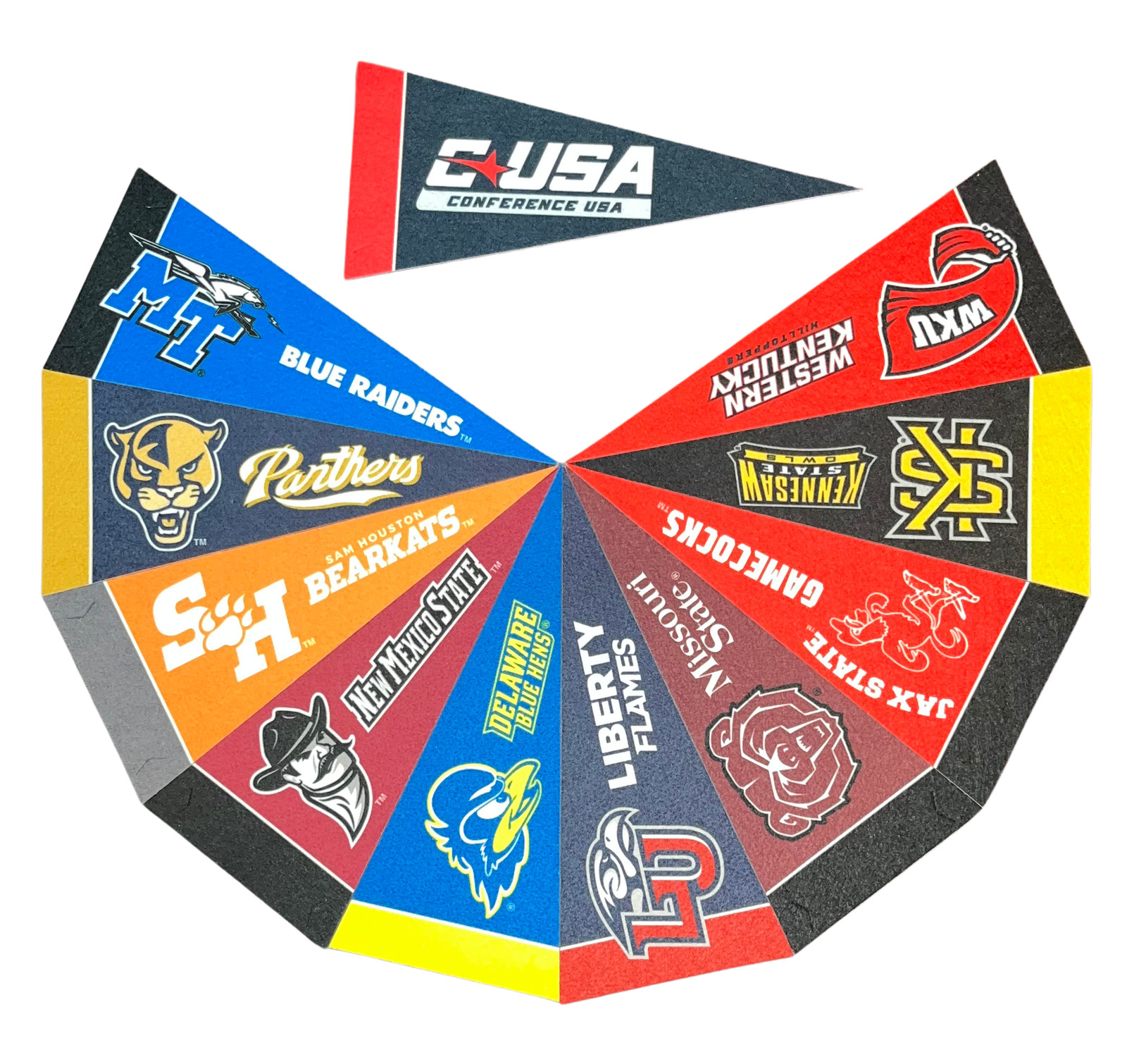 CUSA Conference USA Mini Pennant Set (League Set) All 10 Teams New for 2026