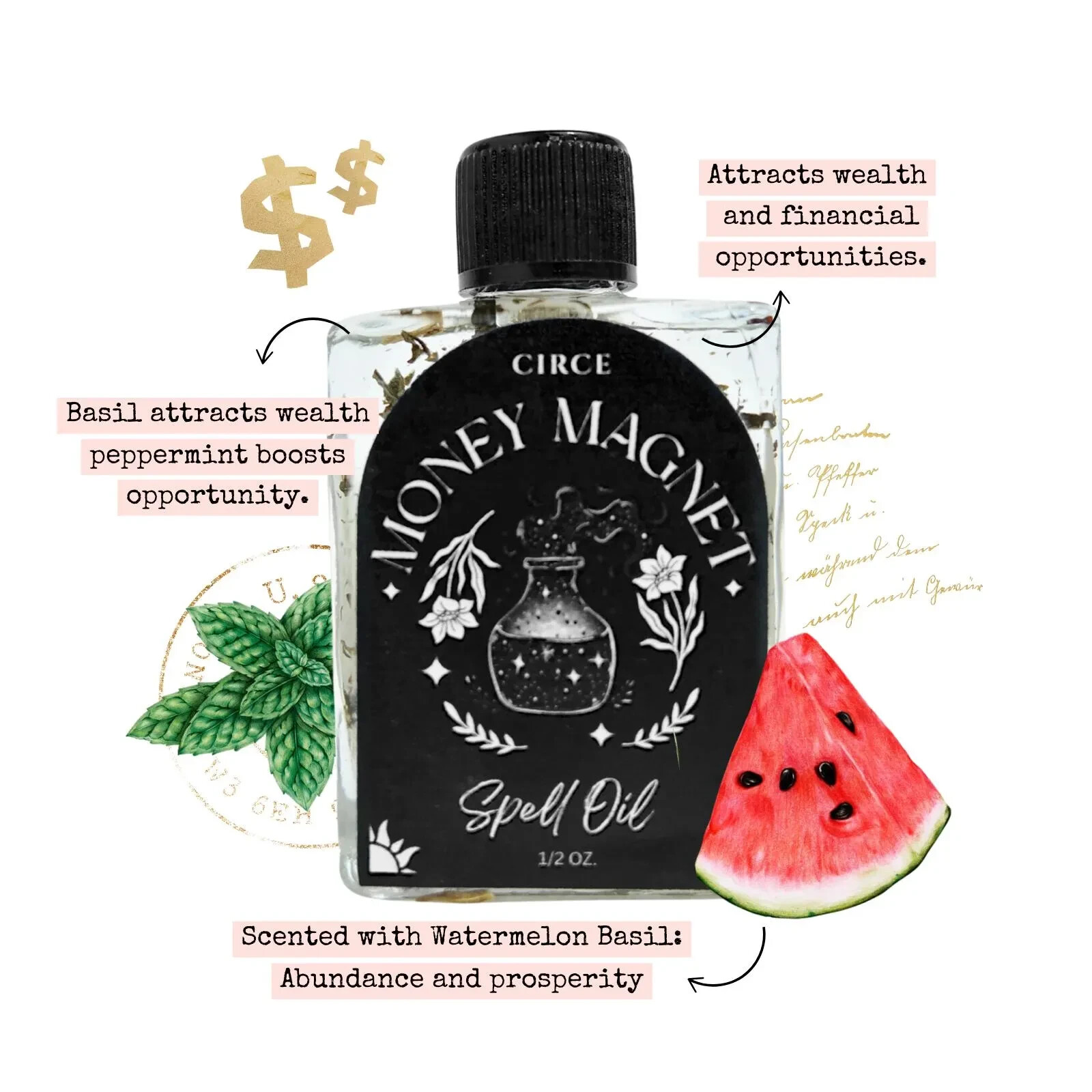 Money Magnet Spell Oil | 1/2 oz Anointing Oil for Wealth & Prosperity