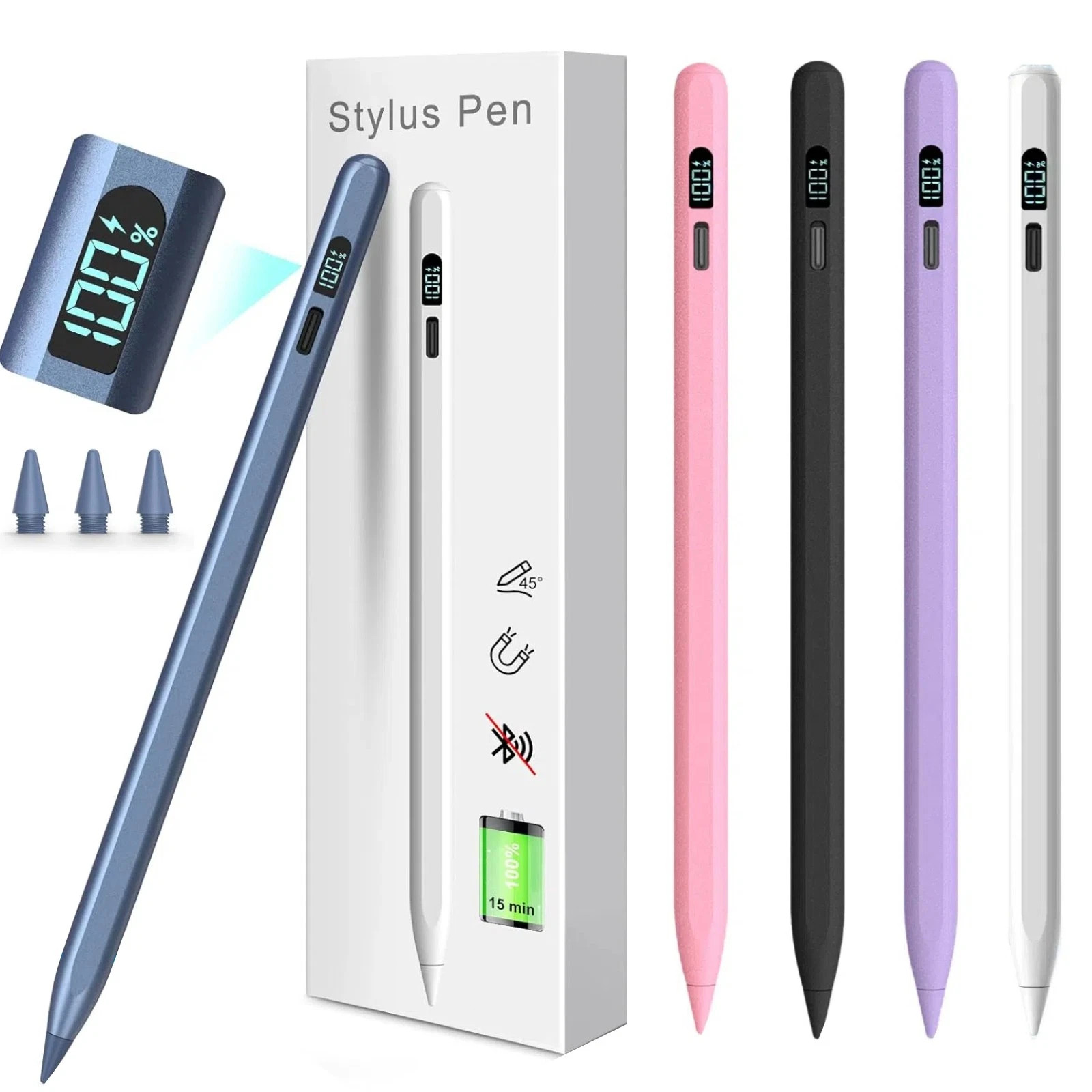 For Apple Pencil Stylus Pen for iPad/iPad Air/iPad Pro/iPad mini, Fast Charging