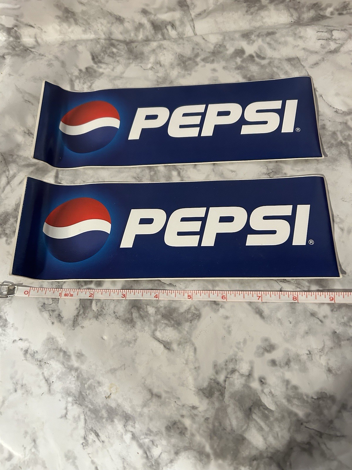 PEPSI COLA SODA 1990's PROMO BUMPER STICKER LOT OF 2 VINTAGE UNUSED 3.5"x10"