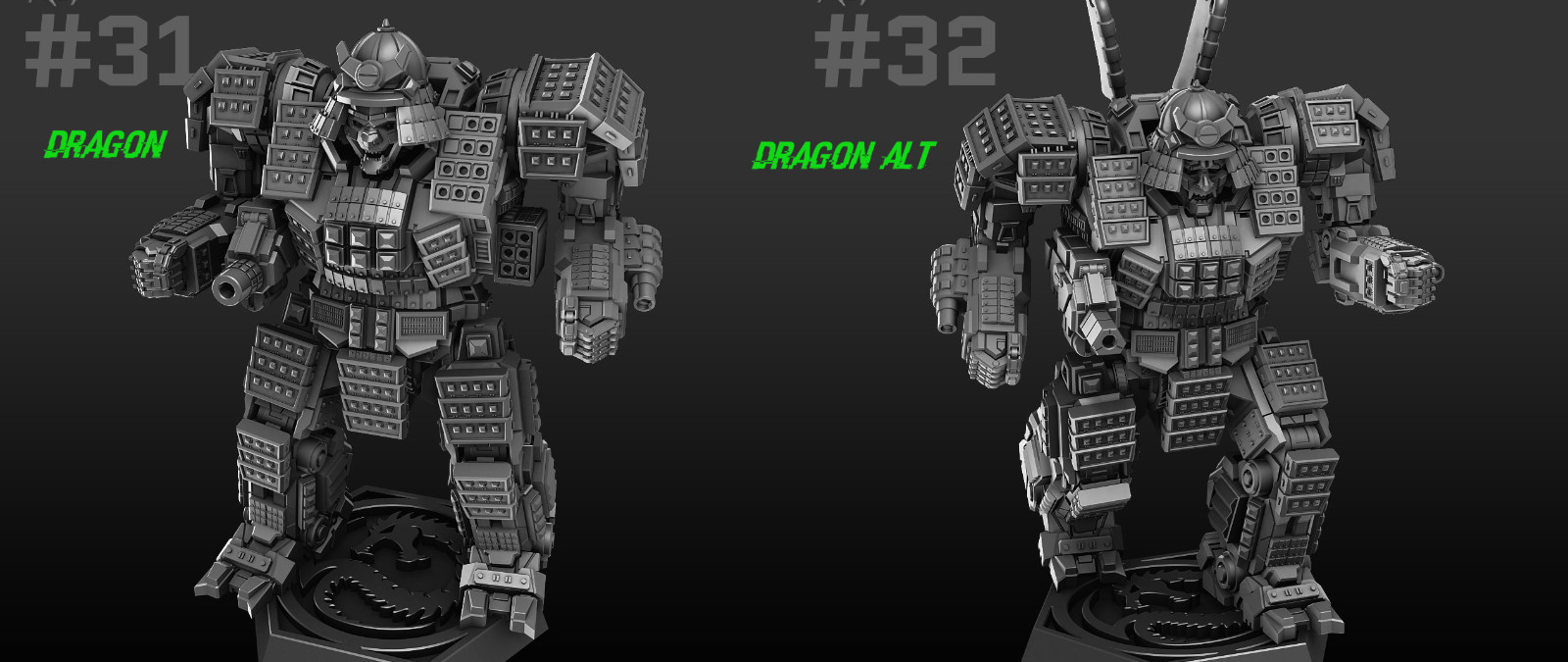 AS7 Atlas "Dragon" Alternate Mech Model For Battletech 6mm-10mm-15mm