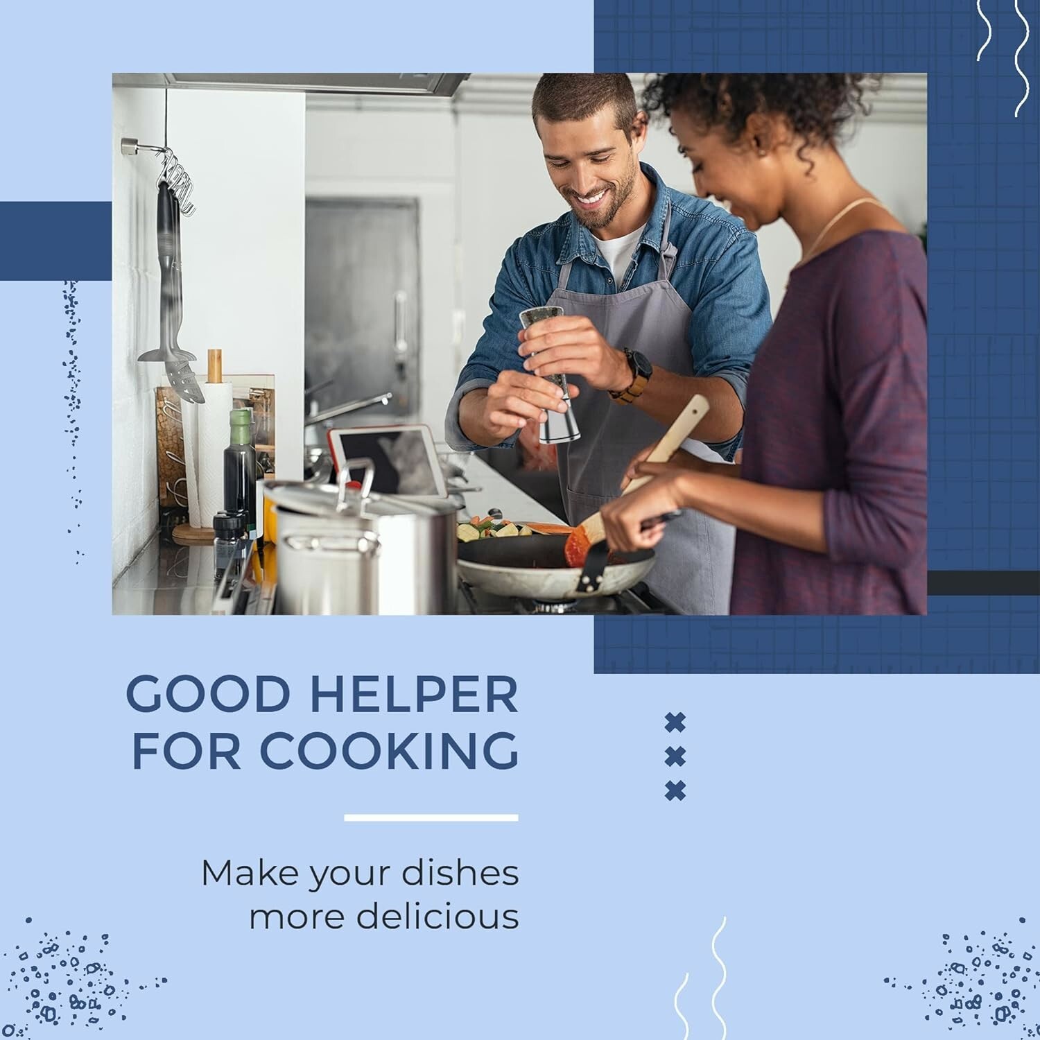 Salt and Pepper Grinder Set Refillable Pepper Mill Salt Grinder (3 Pack)