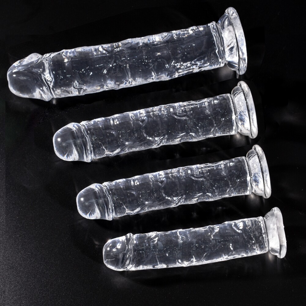Jelly Dong Dildo Suction Cup - 4 Sizes Waterproof Realistic Cock Veined Dildos