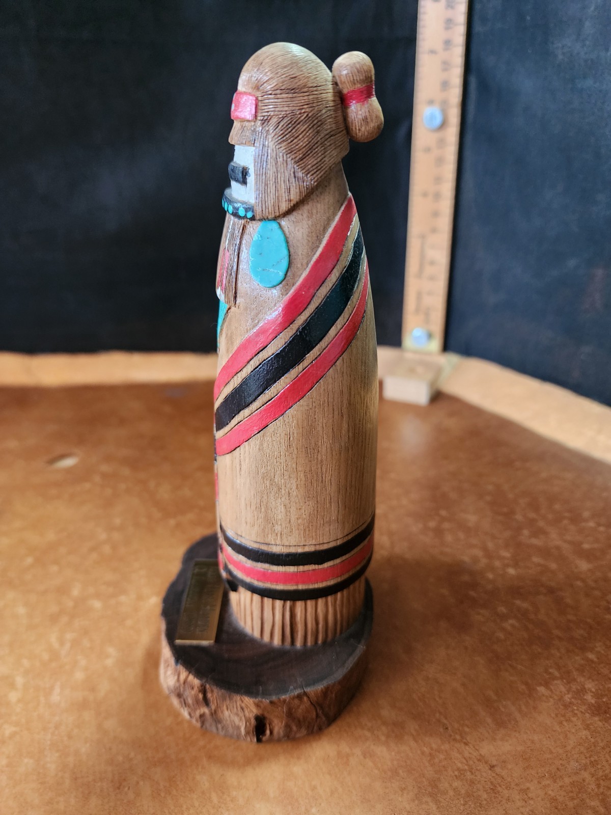 Vtg Native Hopi Hand Carved & Painted Long Hair Maiden Kachina Doll By O. Larson