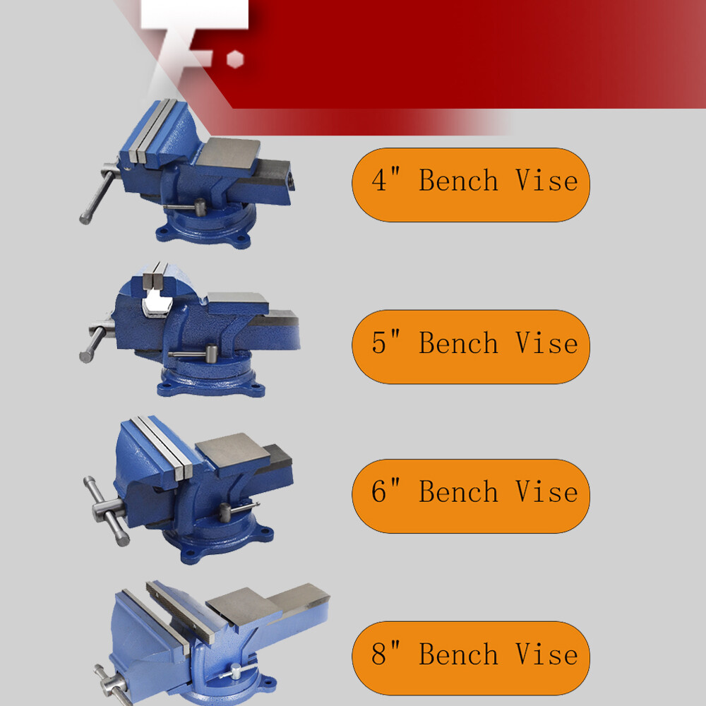 4" /5" /6" /8" Bench Vise W/ Anvil Swivel Base Heavy Duty Vice Multipurpose