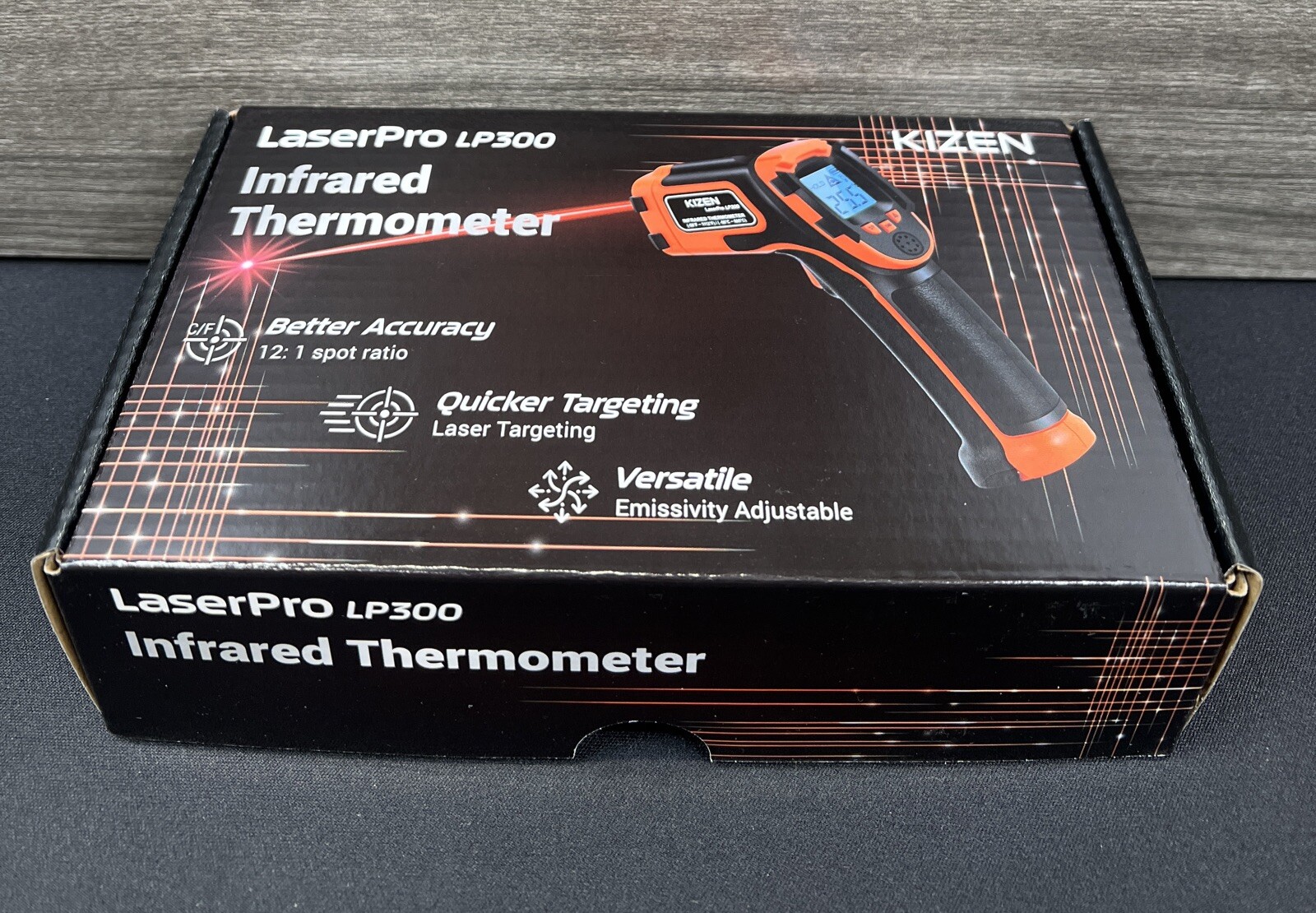 KIZEN Infrared Thermometer LaserPro LP300 Handheld Temperature Gun Orange