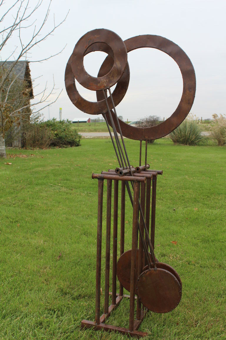 67" Tall Large Metal Yard Art Pendulum