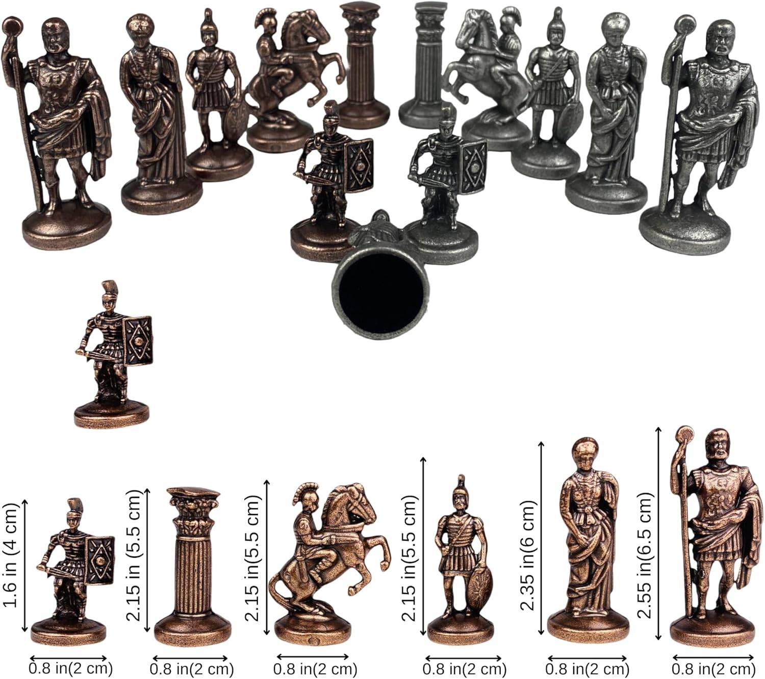 Chess Set Handmade Roman Empire Bronze Pieces Inlaid Board - Christmas Gift🎁