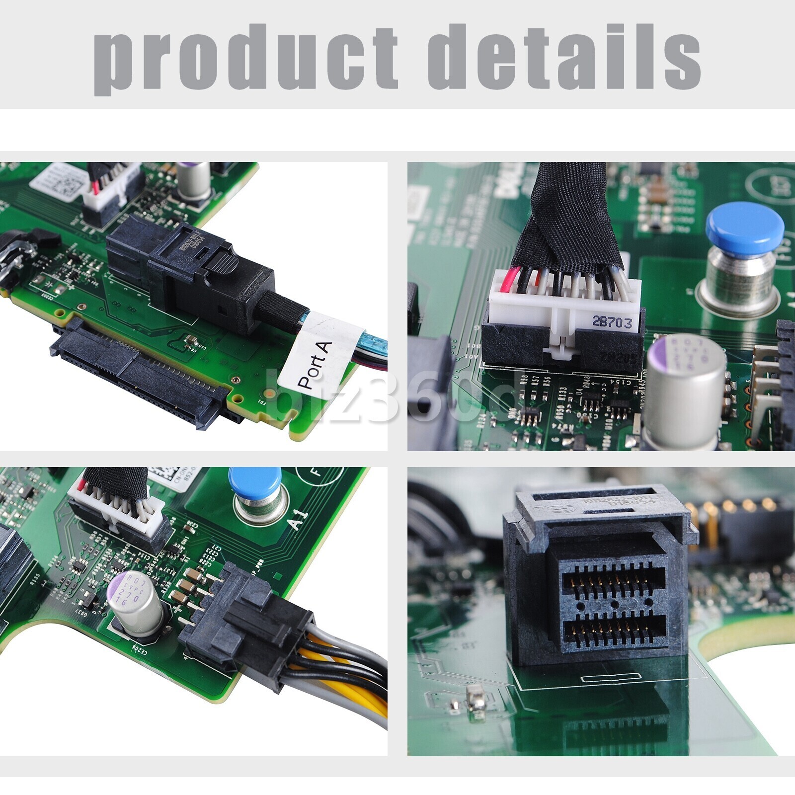 Dell R730xd 2x 2.5" SFF Rear Flex Bay HDD Backplane with Cable 6WNVX NHDXG USA