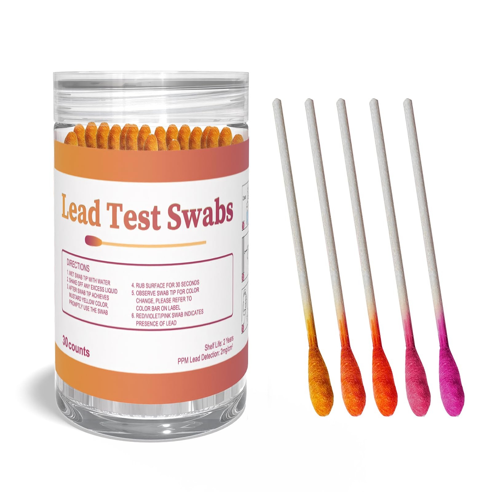 AssuTest Lead Test Kit 30 Immediate Result Swabs Results in Just 30 Seconds.