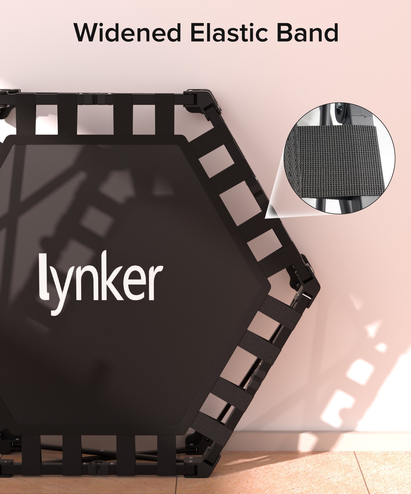 40" Foldable Trampoline for Adults Exercise Rebounder w/Adjustable Handle Bar