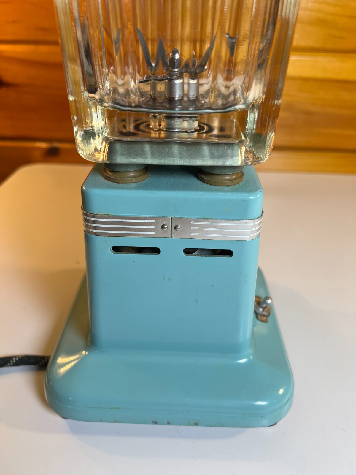 Vintage 1950s Dormeyer Model 5906 Turquoise Teal Blender Glass Chef Logo CHICAGO