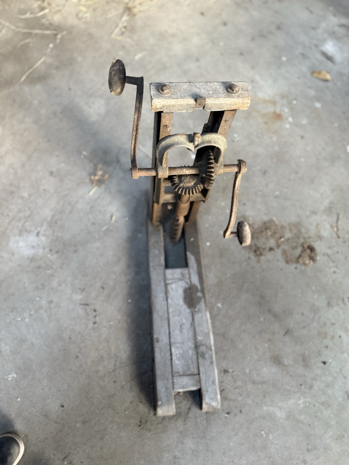 Antique Folding Hand Crank Barn/Post/Beam Drill Boring Machine