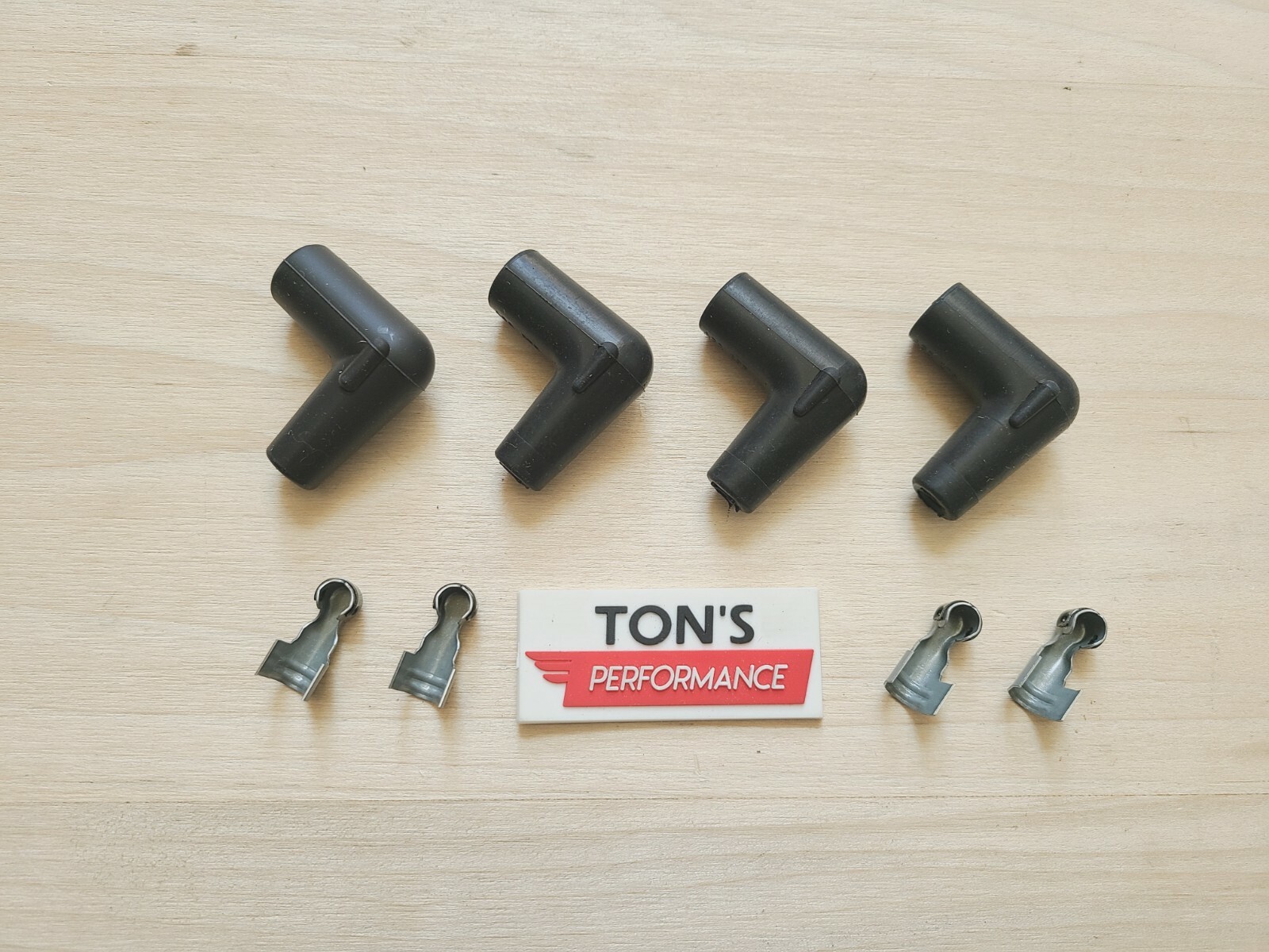 4 pack 90 degree Angled Spark Plug Wire Boots With Terminals Wire USA 7-8mm kit