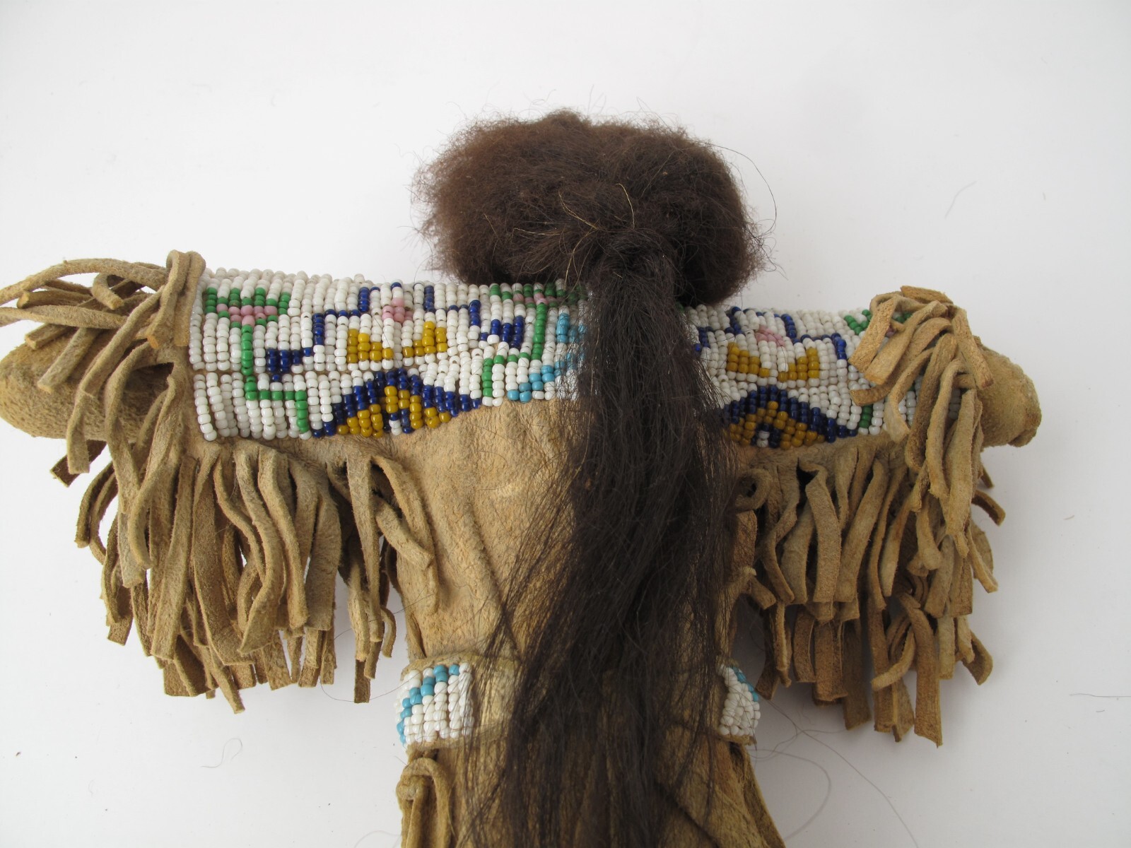 Antique Native American Sioux Indian Beaded Leather Doll c. 1920 or Earlier