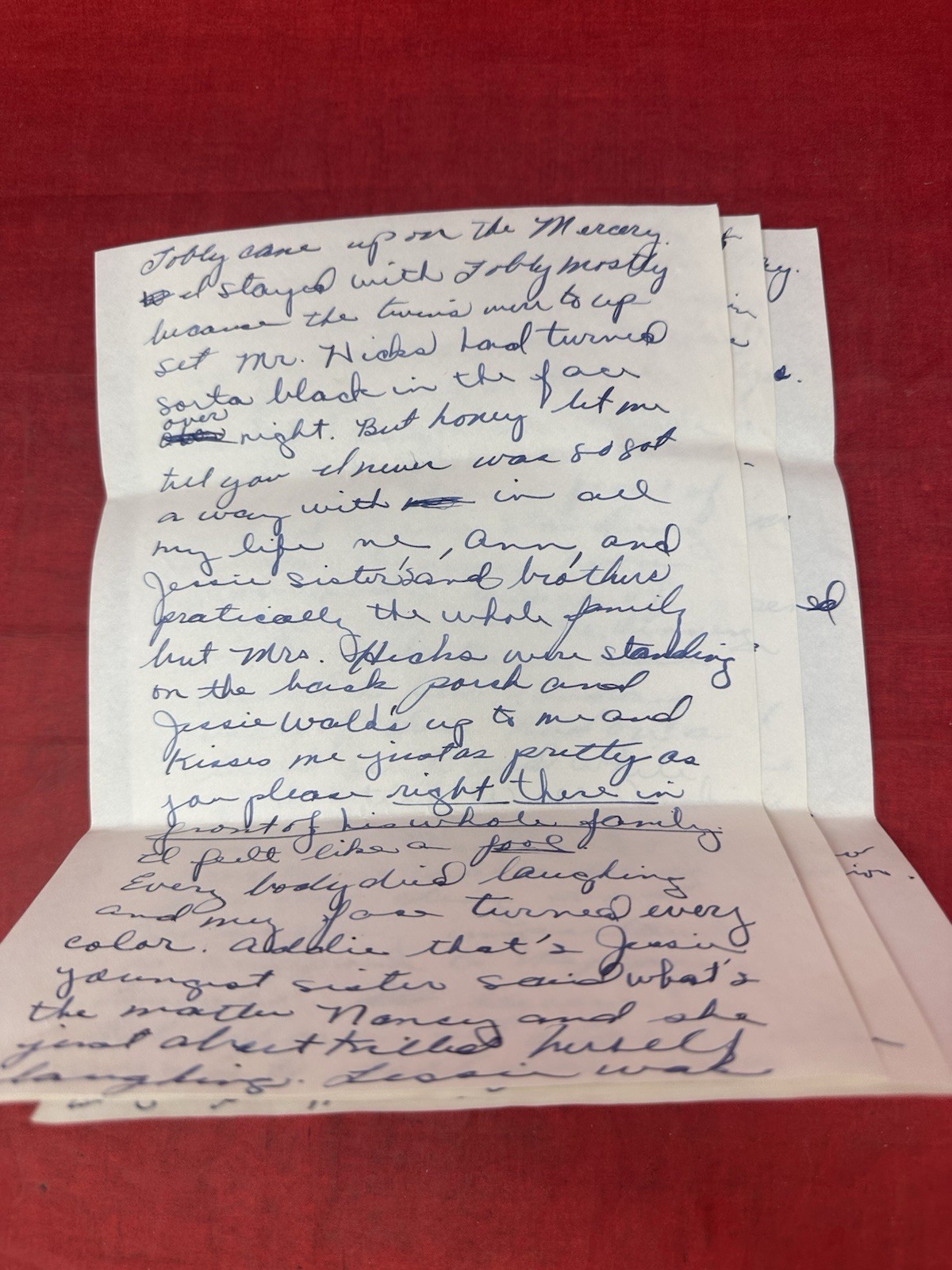 Cursive Handwritten 1948 Love Letter 8 Pages Ephemera Movie Prop Vintage July 6