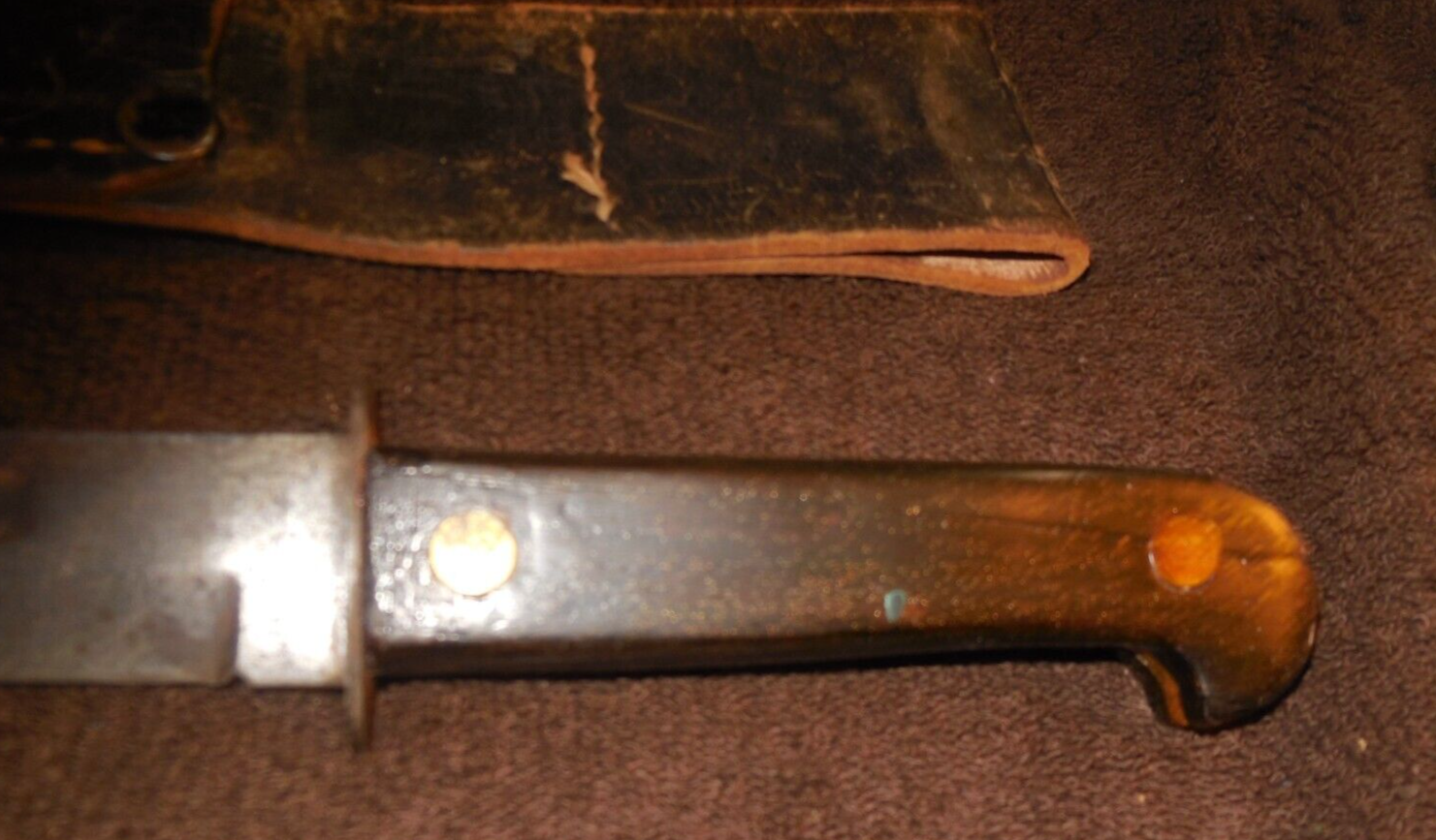 WW2 Royal Cutlery Knife Co. Fighting Knife And Leather Scabbard