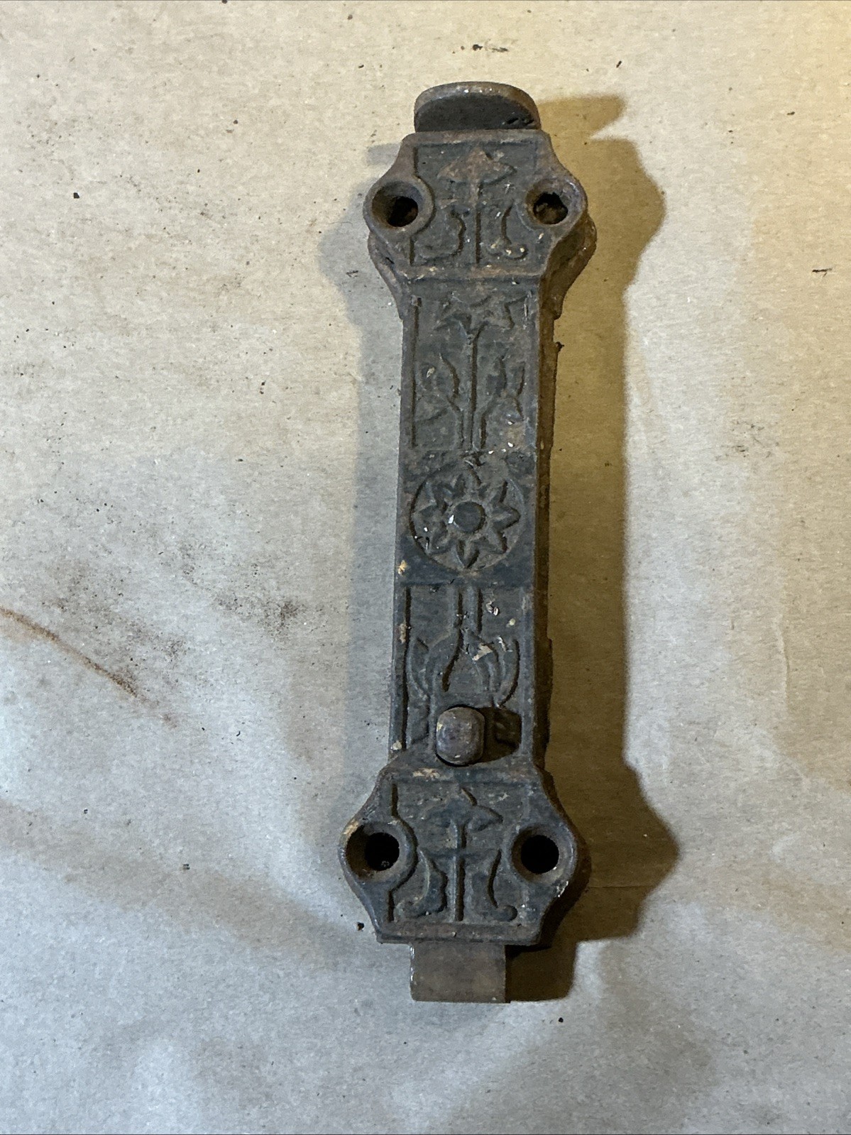 Antique Victorian Cast Metal Door Lock Surface Latch As Is INV-AT13