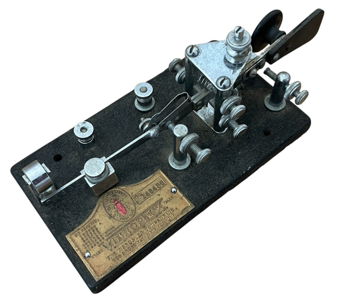 Vibroplex Champion Bug Morse Code Telegraph Key SN 148456 Ham Radio 1939-40s
