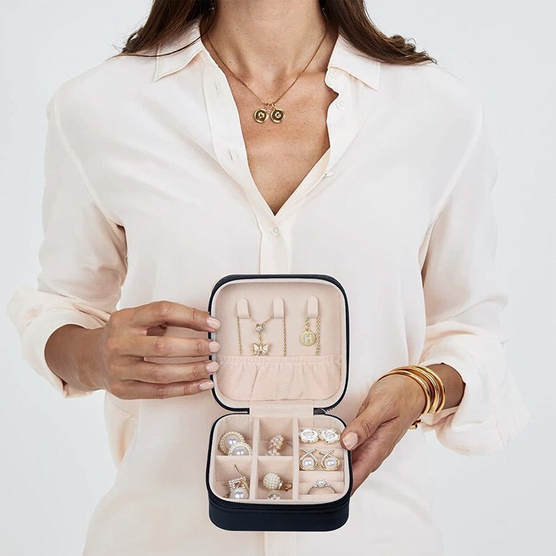 Ring box NEW Black Jewelry Travel Case Box Organizer Holder Storage Earring Case