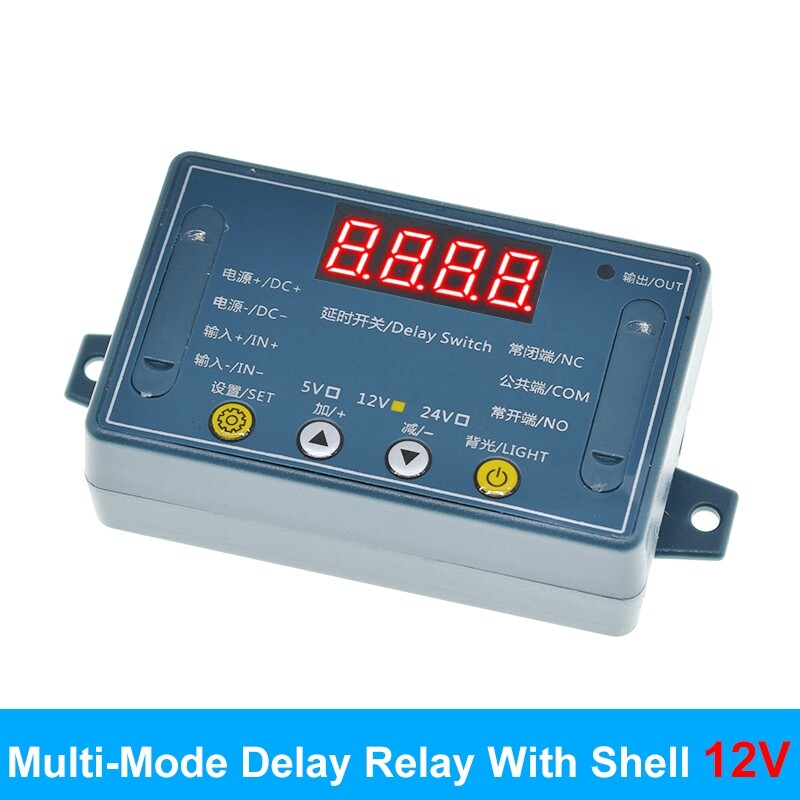 DC 12V 10A Adjustable Time Delay Relay Module LED Digital Timer Switch + Case