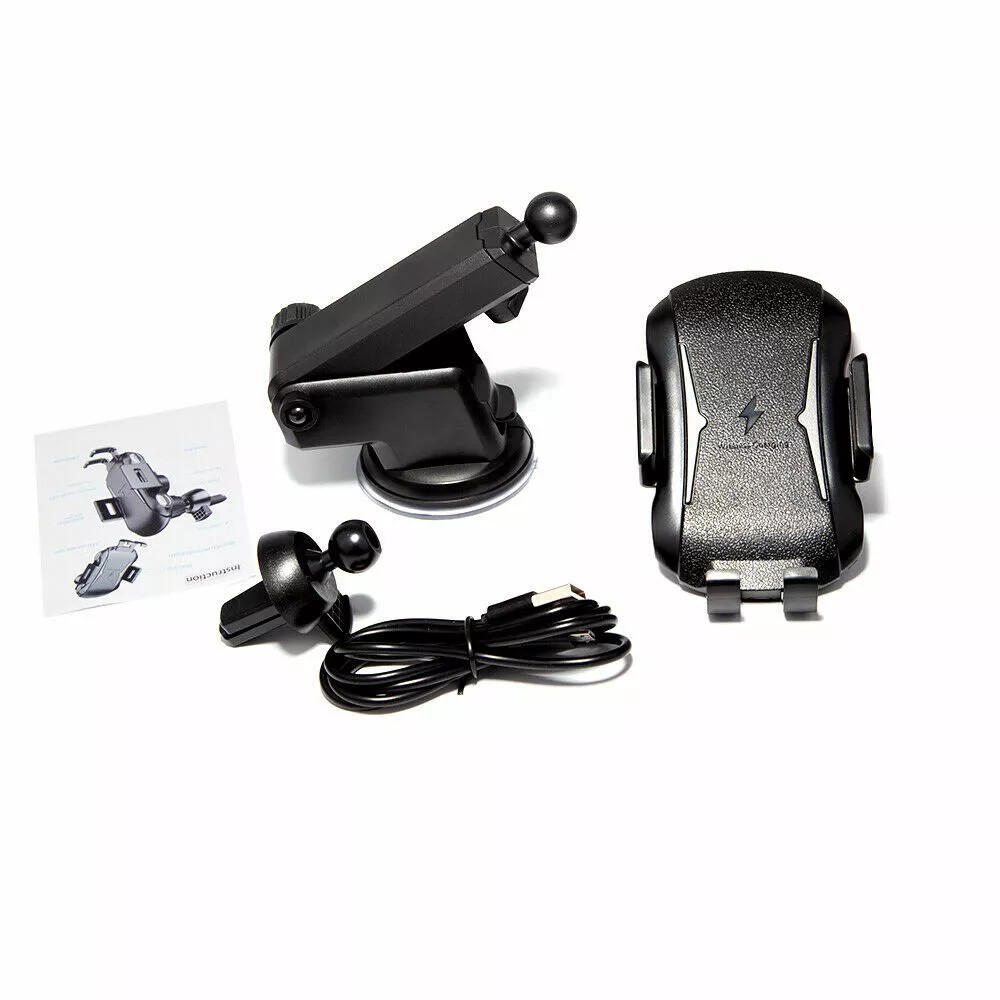 30W Wireless Charger Fast Charging Automatic Clamping Car Mount Phone Holder US
