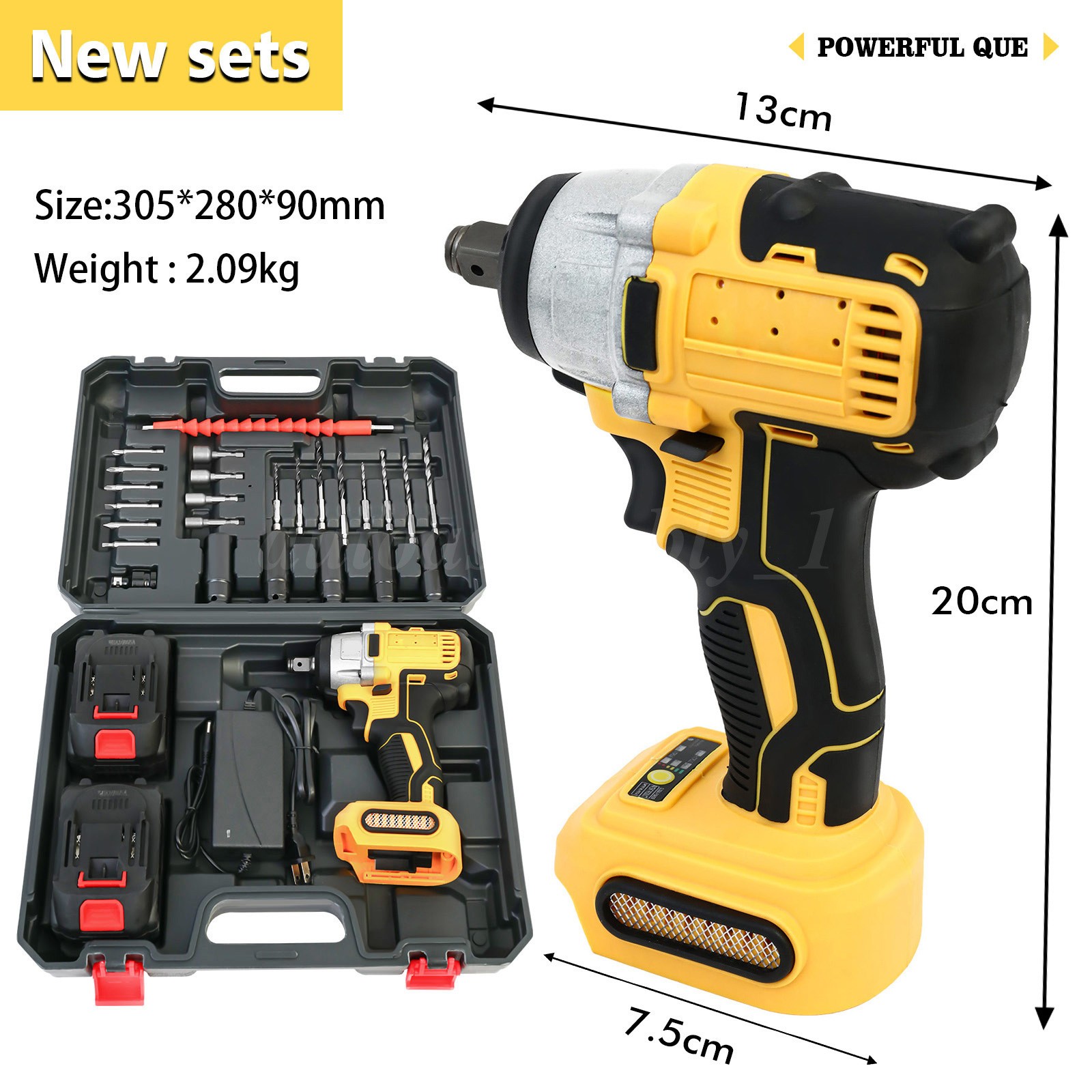 Cordless Impact Wrench 1/2" 1180 Ft-lbs(1000 N.m) Drill W/ 4000mAh Battery NEW