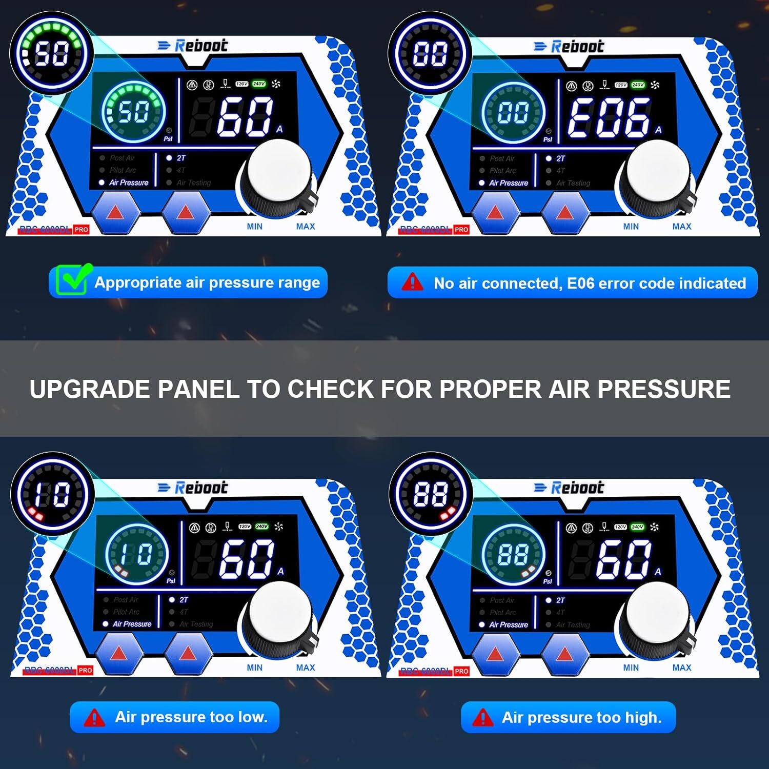 Reboot Plasma Cutter RBC6000DL PRO, 60 Amp Non Touch Pilot Arc Plasma Cutter